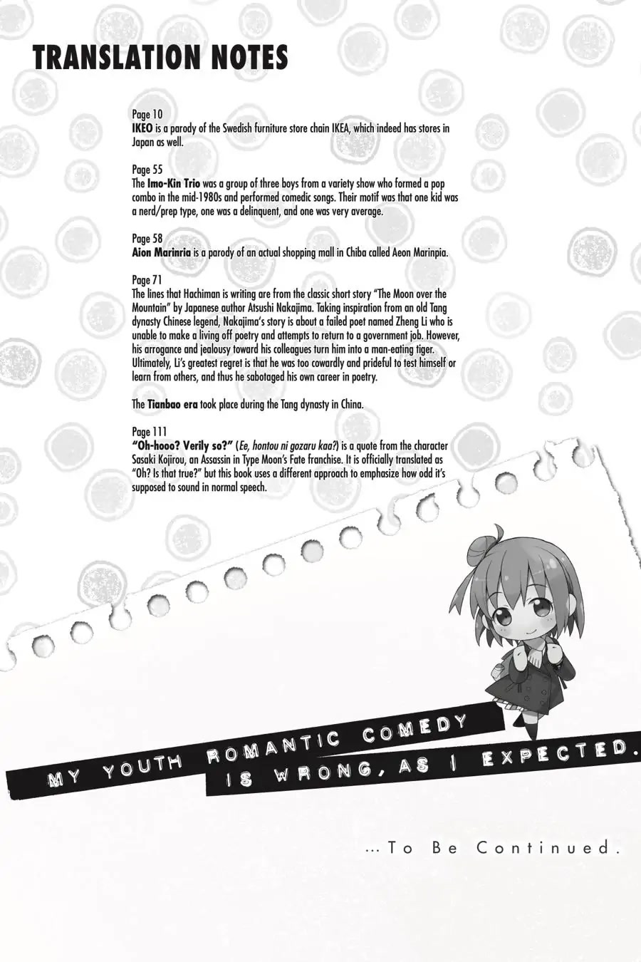 My Youth Romantic Comedy Is Wrong as I Expected @ comic Chapter 96.5 page 9 - Chapter 96.5