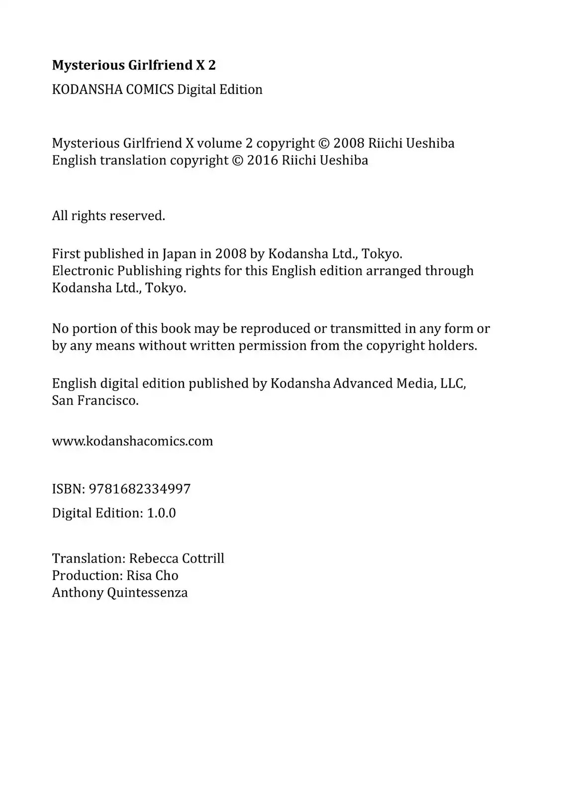 Mysterious Girlfriend X Chapter 28.5 page 10 - Vol.2 Chapter Bonus: Materials