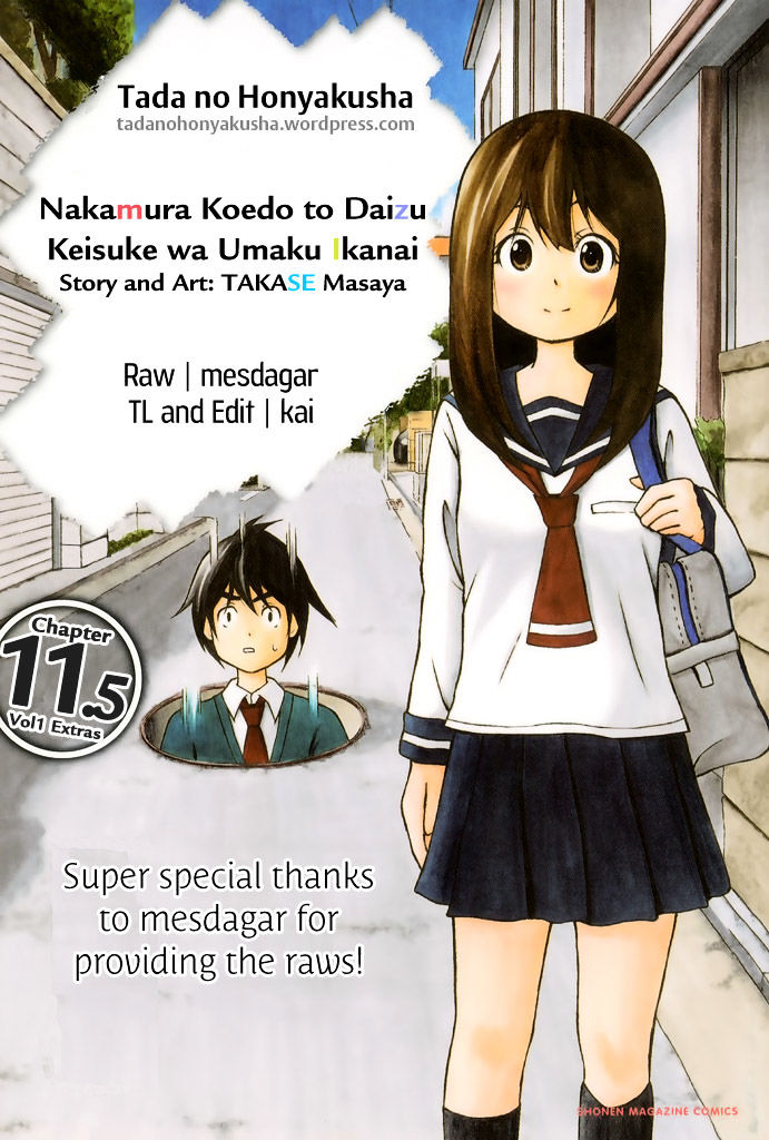 Nakamura Koedo to Daizu Keisuke wa Umakuikanai Chapter 11.5 page 1 - Chapter 11.5 : Volume 1 Extras