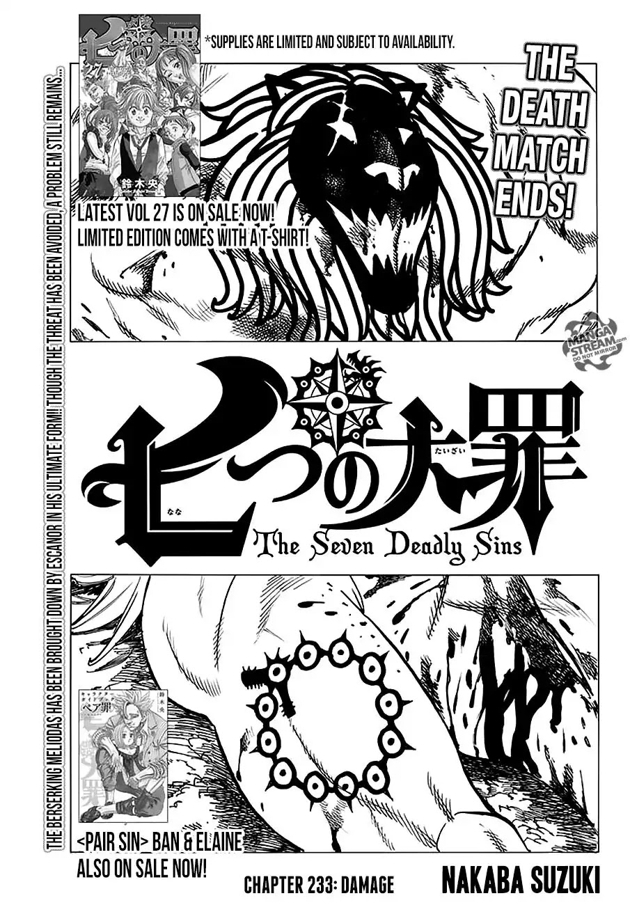 Nanatsu no Taizai Chapter 233 page 1 - Chapter 233: Damage