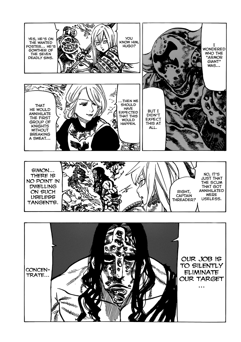 Nanatsu no Taizai Chapter 53 page 14 - Chapter 53: The Armor Giant vs. The Roars of Dawn