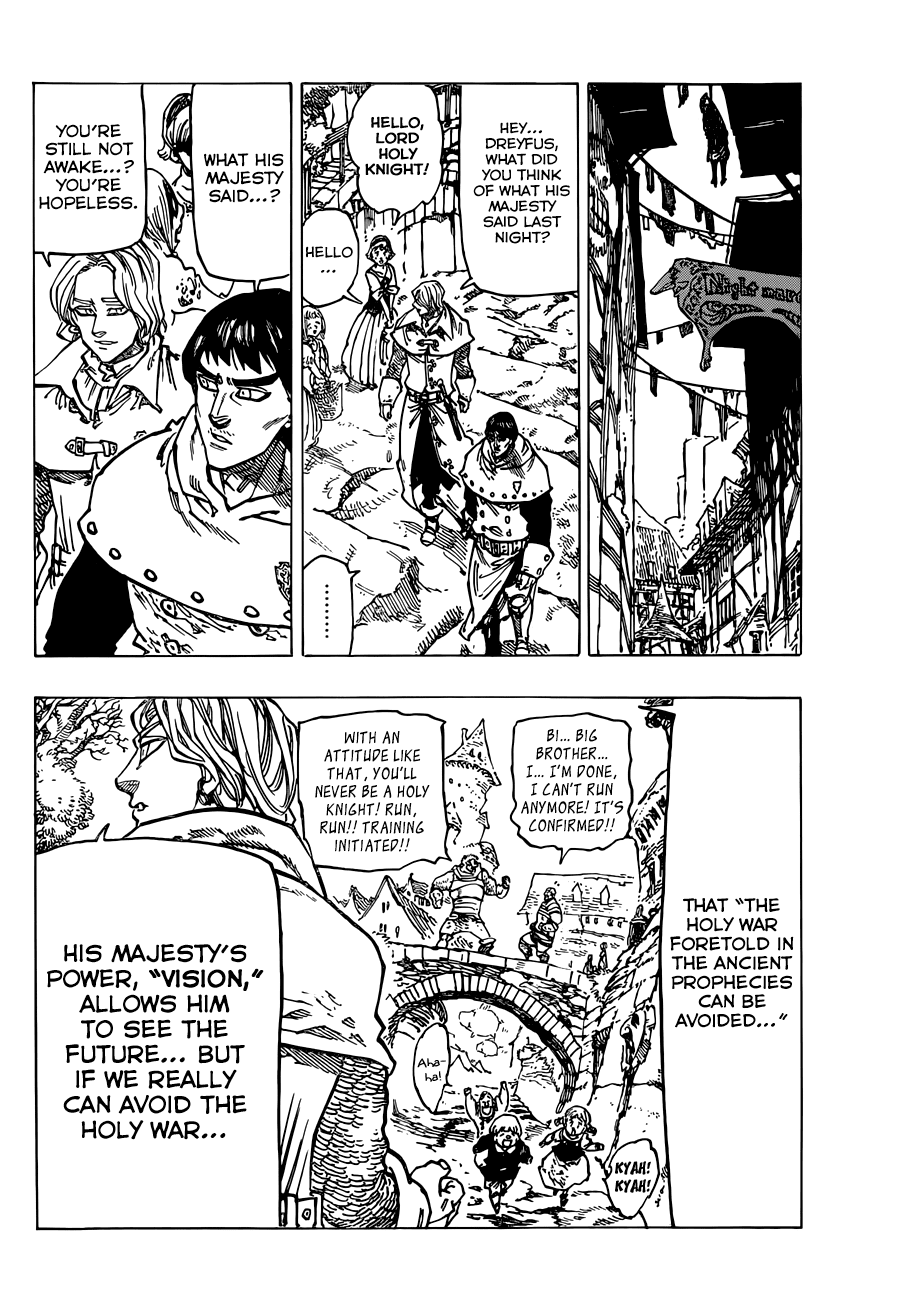 Nanatsu no Taizai Chapter 70 page 12 - Chapter 70: The Hellfire Captain of the Holy Knights