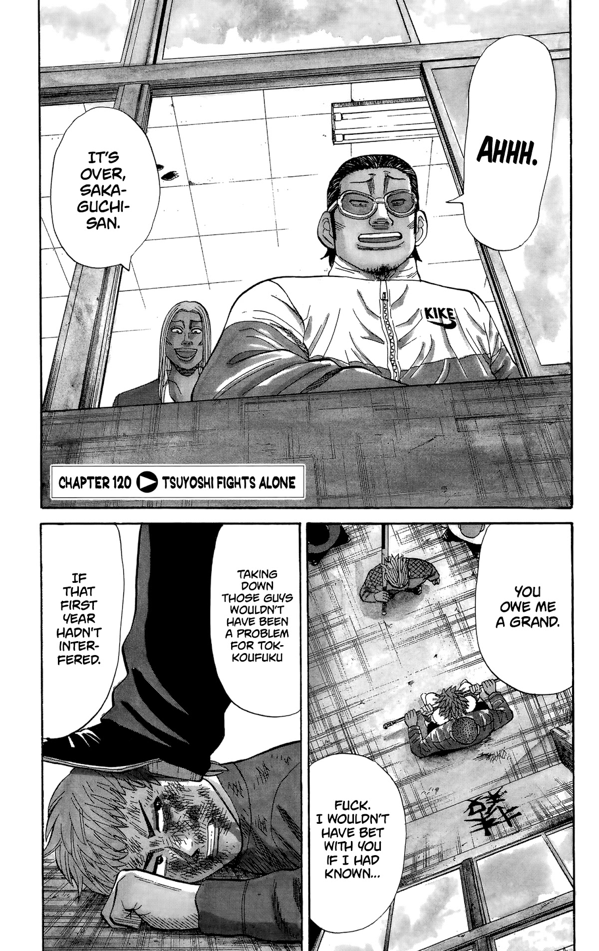 Nanba MG5 Chapter 120 page 1 - Chapter 120: Tsuyoshi fights alone