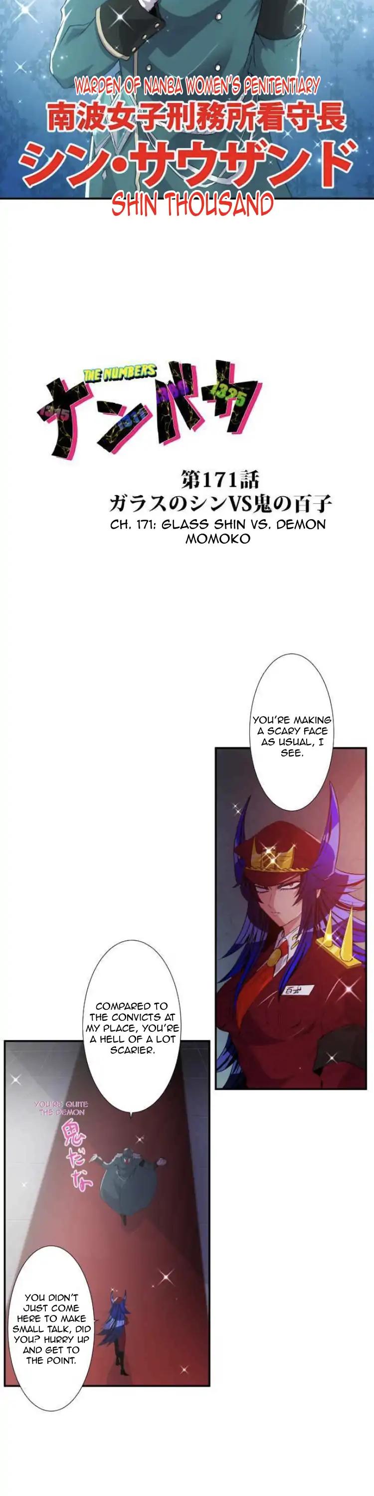 Nanbaka Chapter 171 page 3 - Chapter 171: Glass Shin VS. Demon Momoko