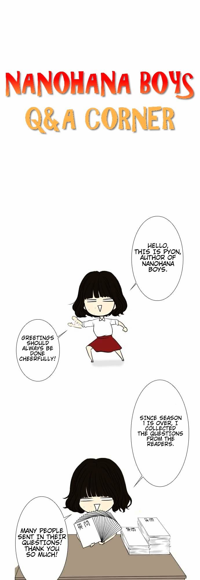 Nanohana Boys Chapter 33.1 page 2 - Chapter 33.1 : Q&A