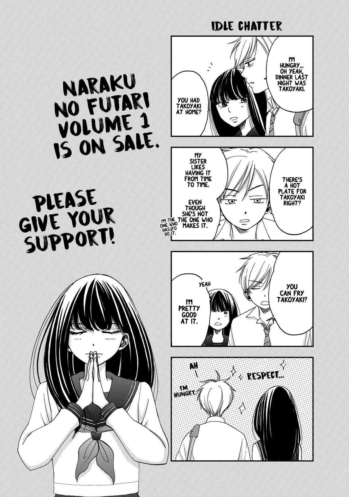 Naraku no Futari Chapter 9.1 page 1 - Chapter 9.1: Omake 4-Koma 1