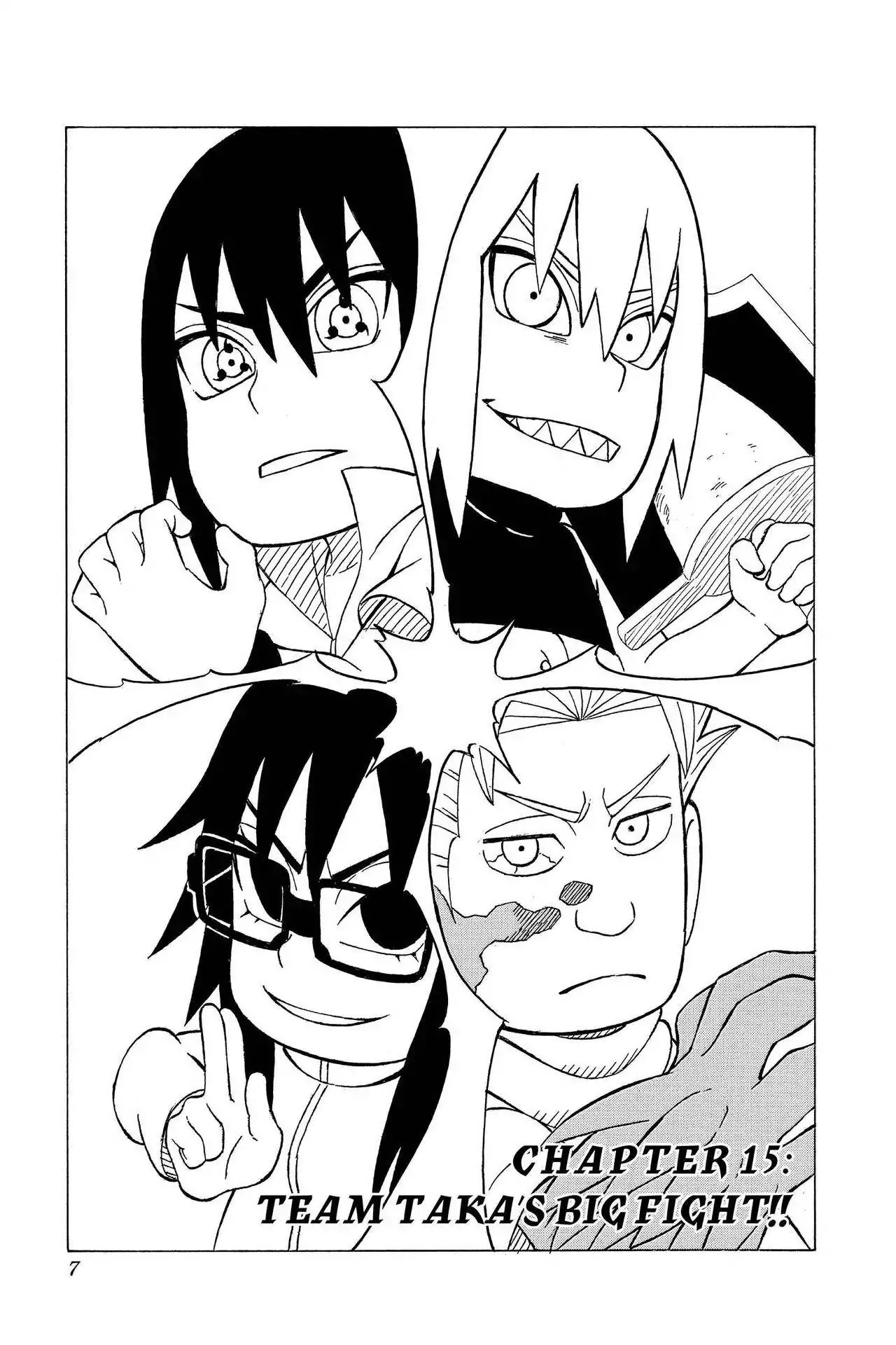 Naruto: Chibi Sasuke's Sharingan Legend Chapter 15 page 7 - Chapter 15: Team Taka's Big Fight!!