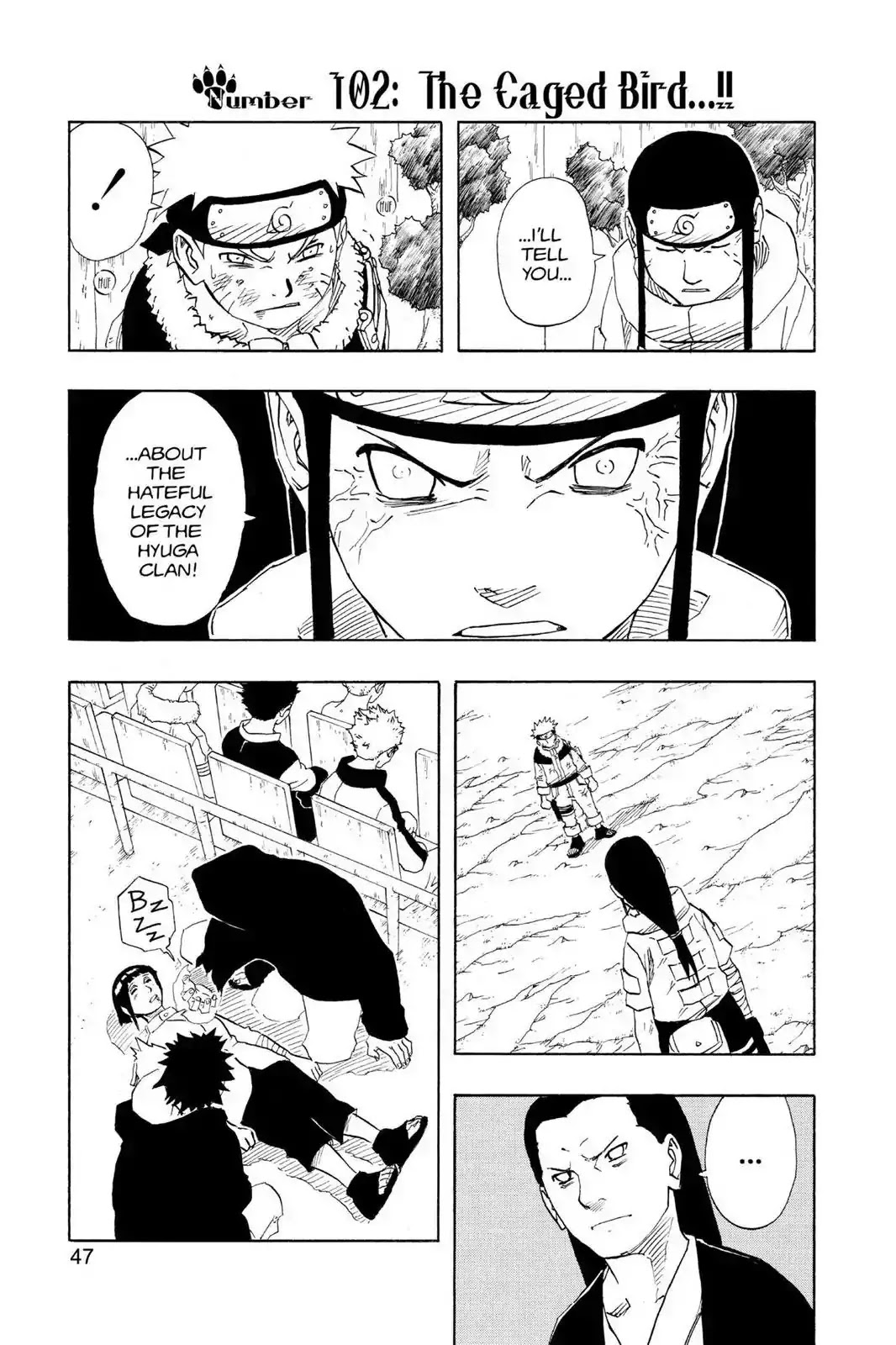 Naruto Chapter 102 page 1 - Chapter 102: The Caged Bird...!!