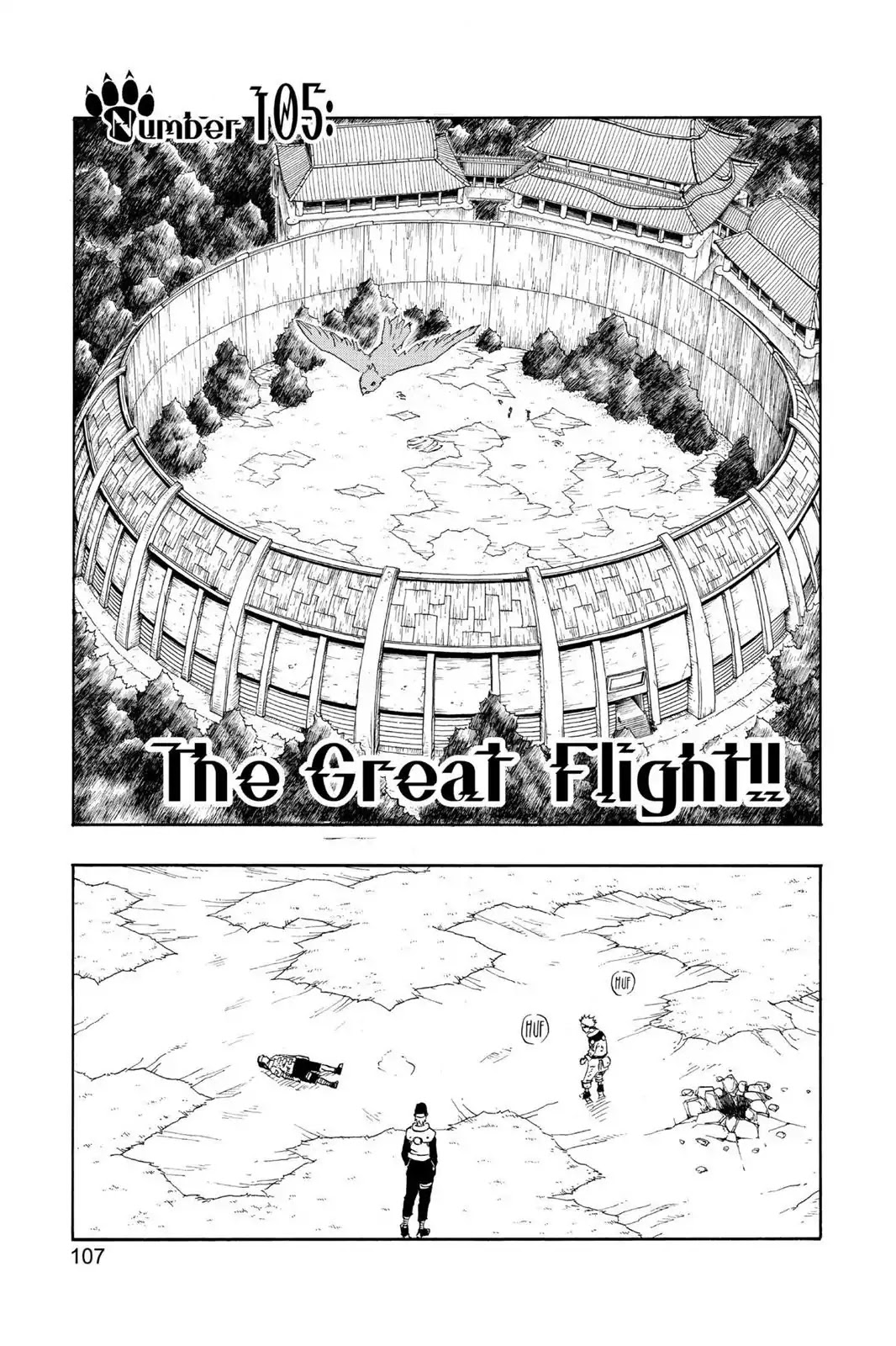 Naruto Chapter 105 page 1 - Chapter 105: The Great Flight!!