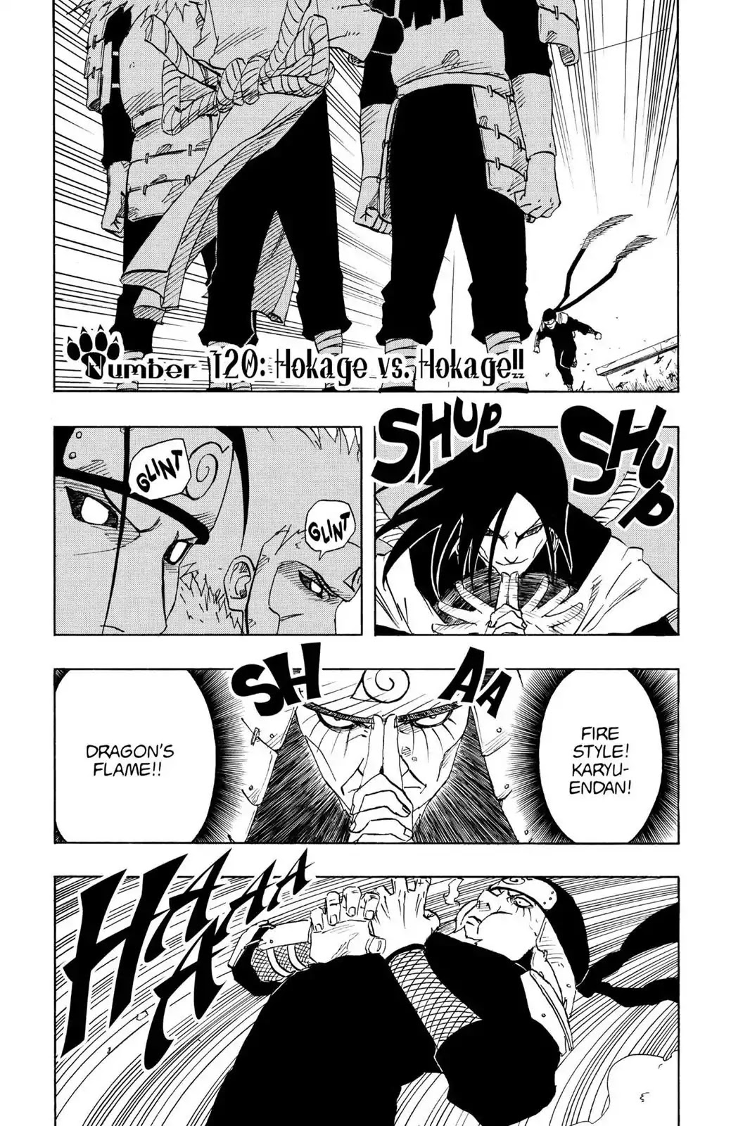 Naruto Chapter 120 page 1 - Chapter 120: Hokage Vs. Hokage!!