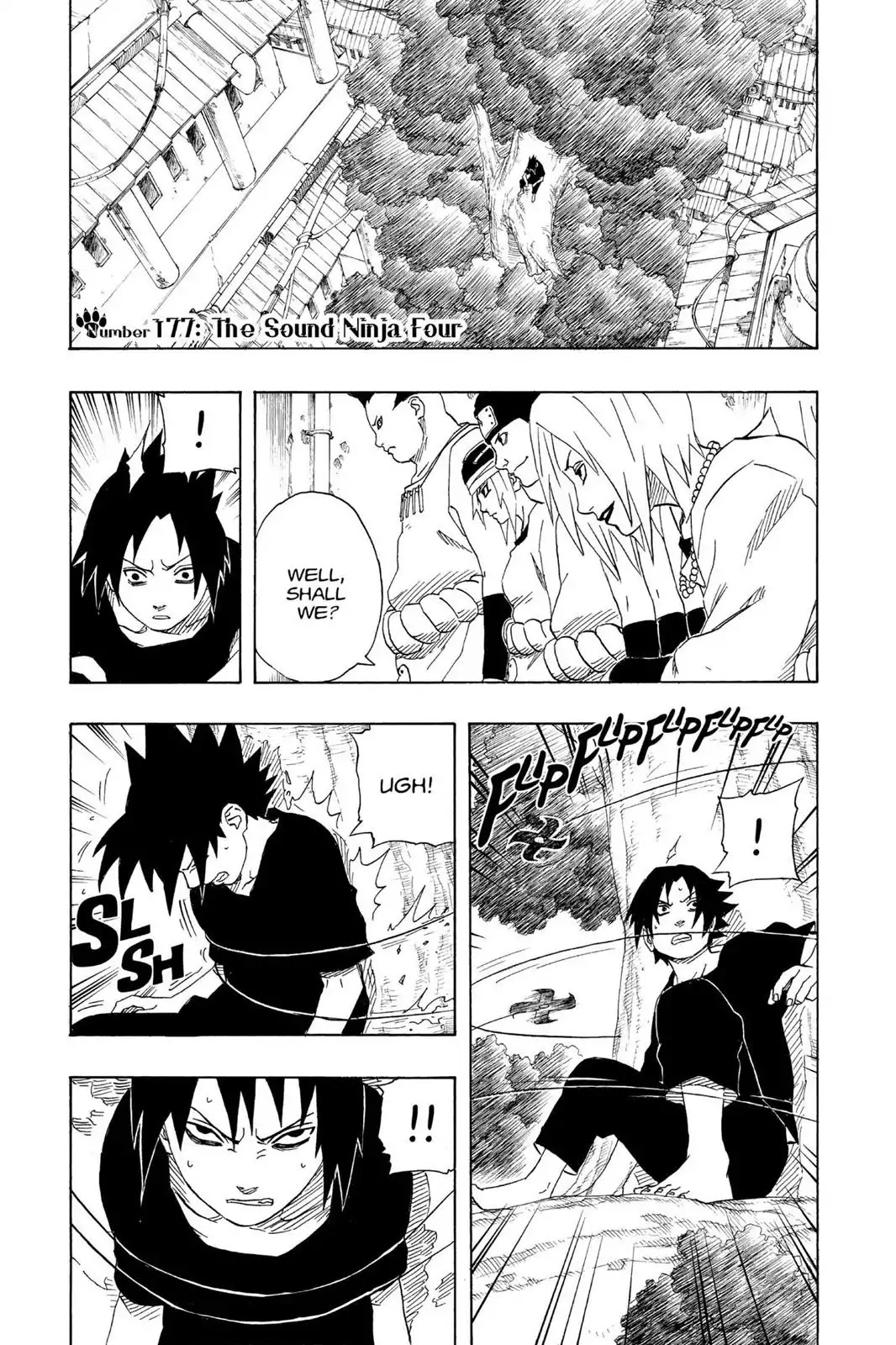 Naruto Chapter 177 page 1 - Chapter 177: The Sound Ninja Four
