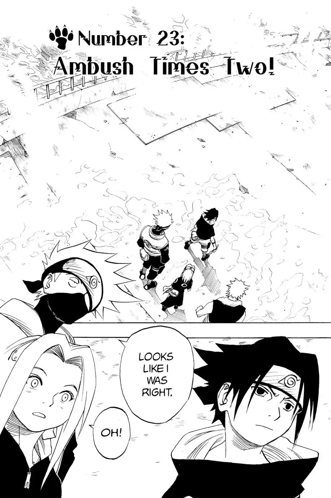Naruto Chapter 23 page 1 - Chapter 23: Ambush Times Two!