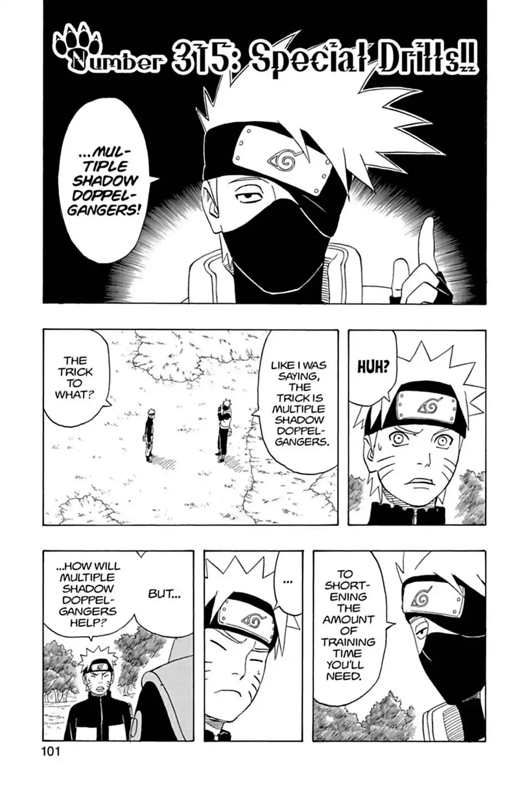 Naruto Chapter 315 page 1 - Chapter 315: Special Drills!!