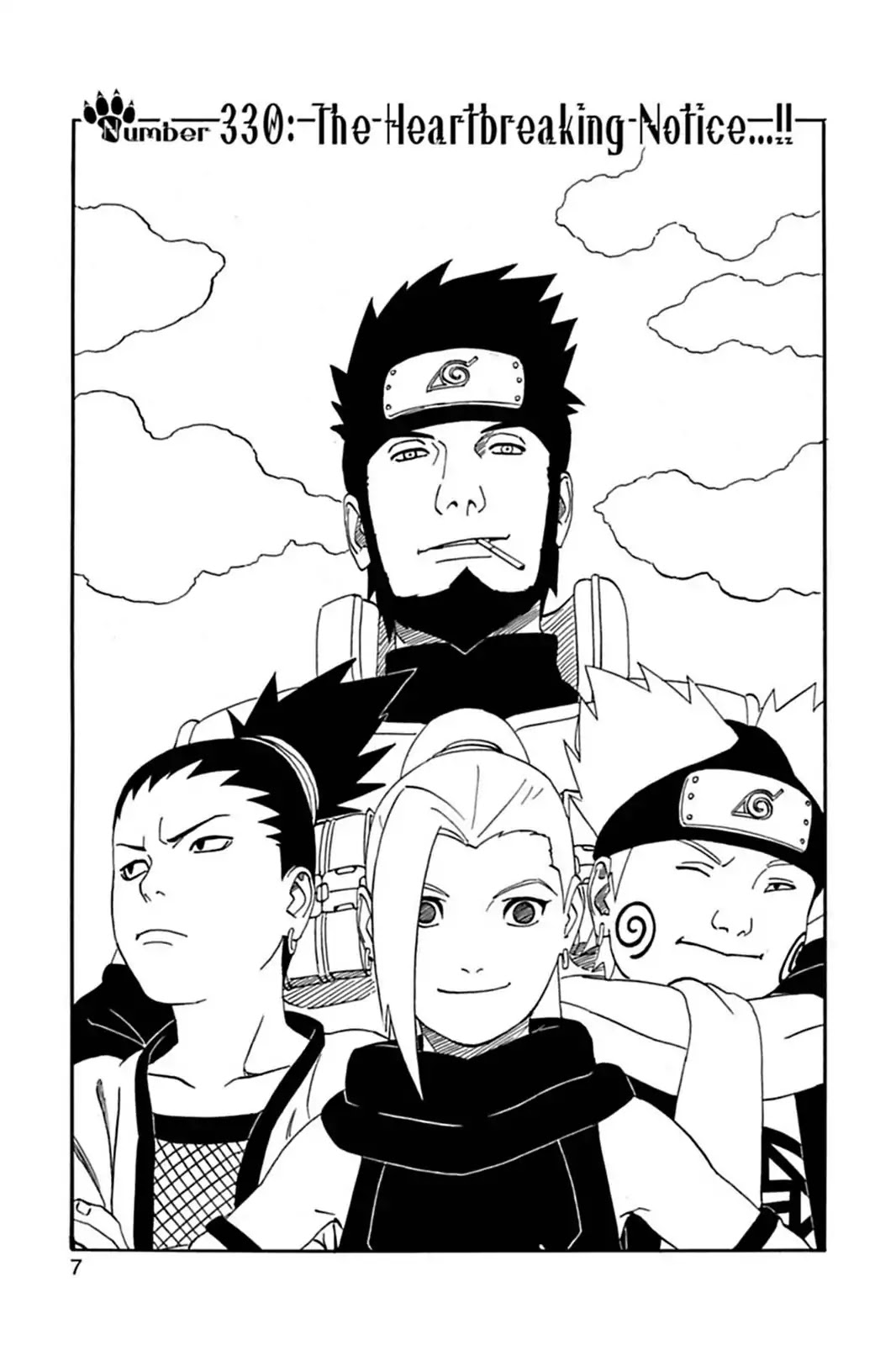 Naruto Chapter 330 page 8 - Chapter 330: The Heartbreaking Notice...!!