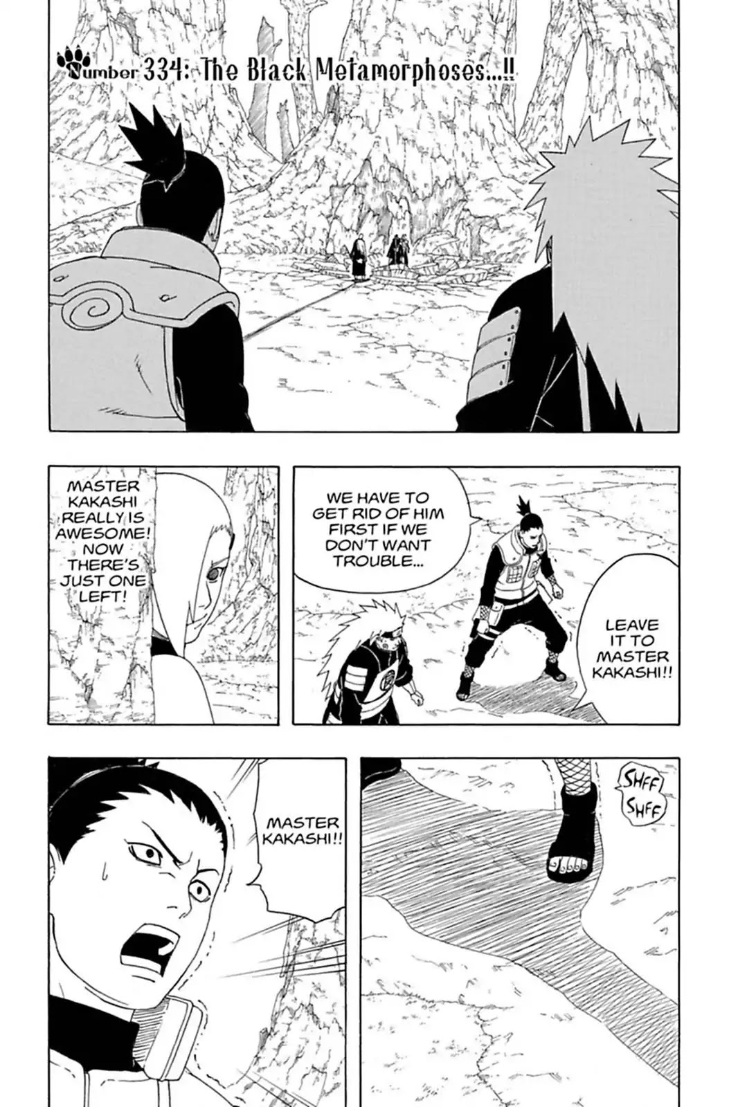 Naruto Chapter 334 page 1 - Chapter 334: The Black Metamorphoses!!
