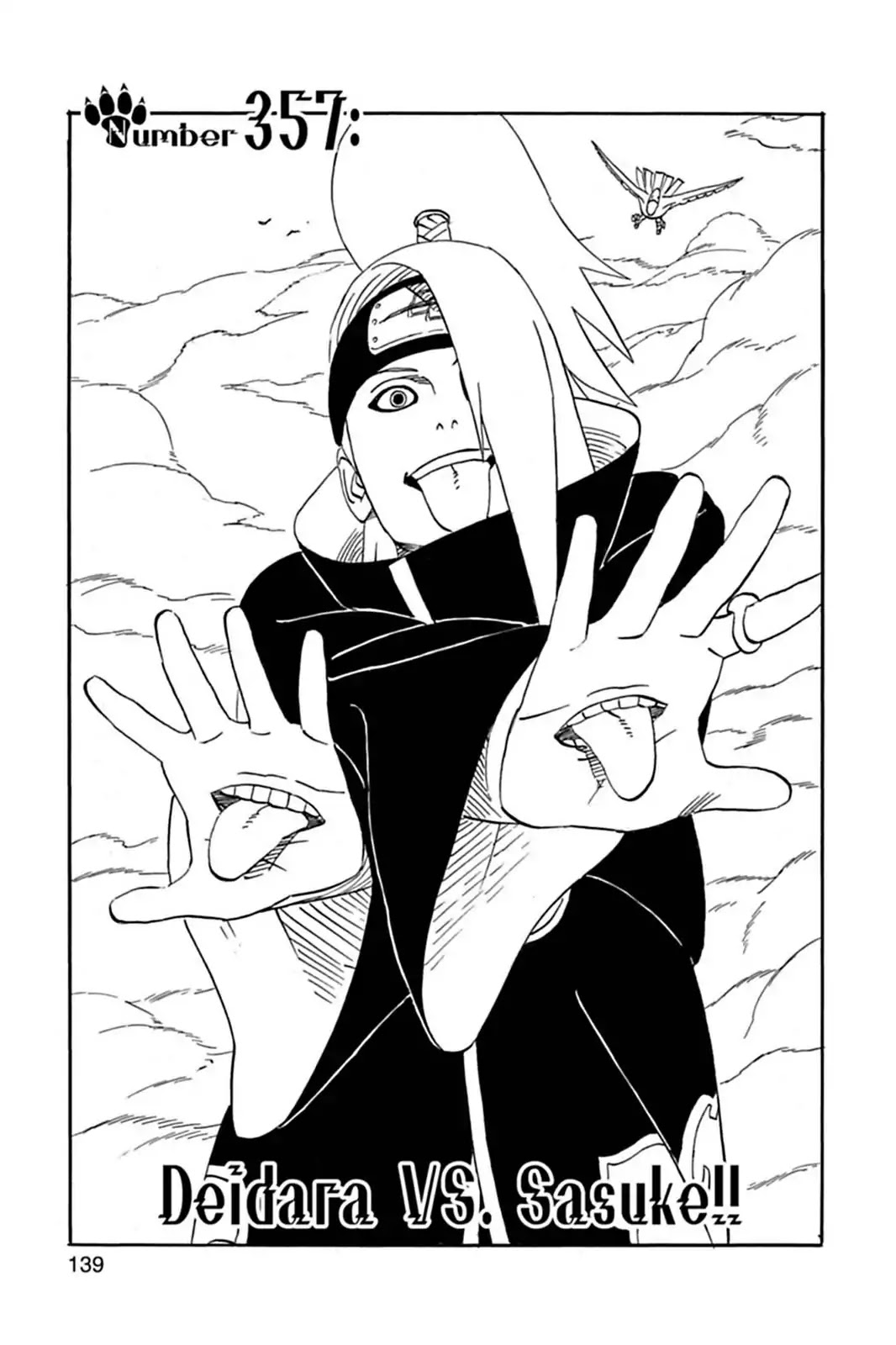Naruto Chapter 357 page 1 - Chapter 357: Deidara Vs. Sasuke!!
