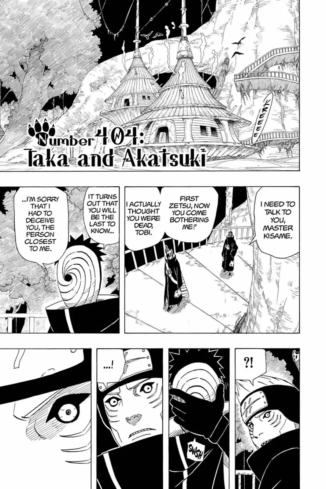 Naruto Chapter 404 page 1 - Chapter 404: Taka & Akatsuki