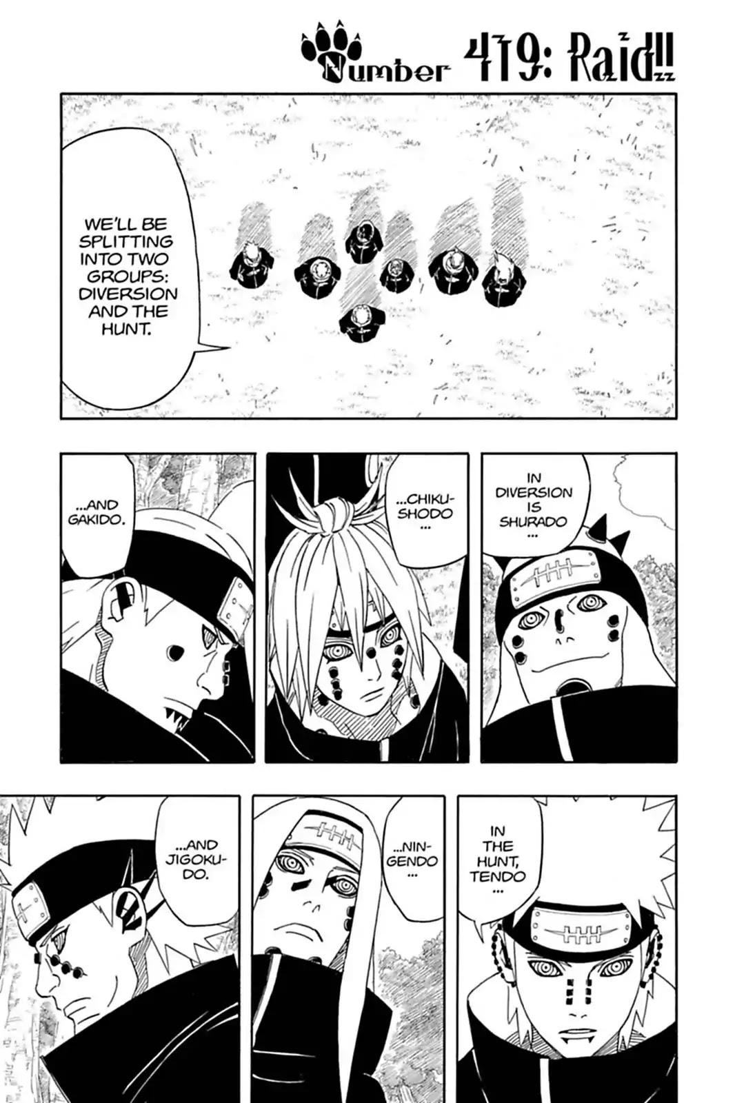 Naruto Chapter 419 page 1 - Chapter 419: Raid!!