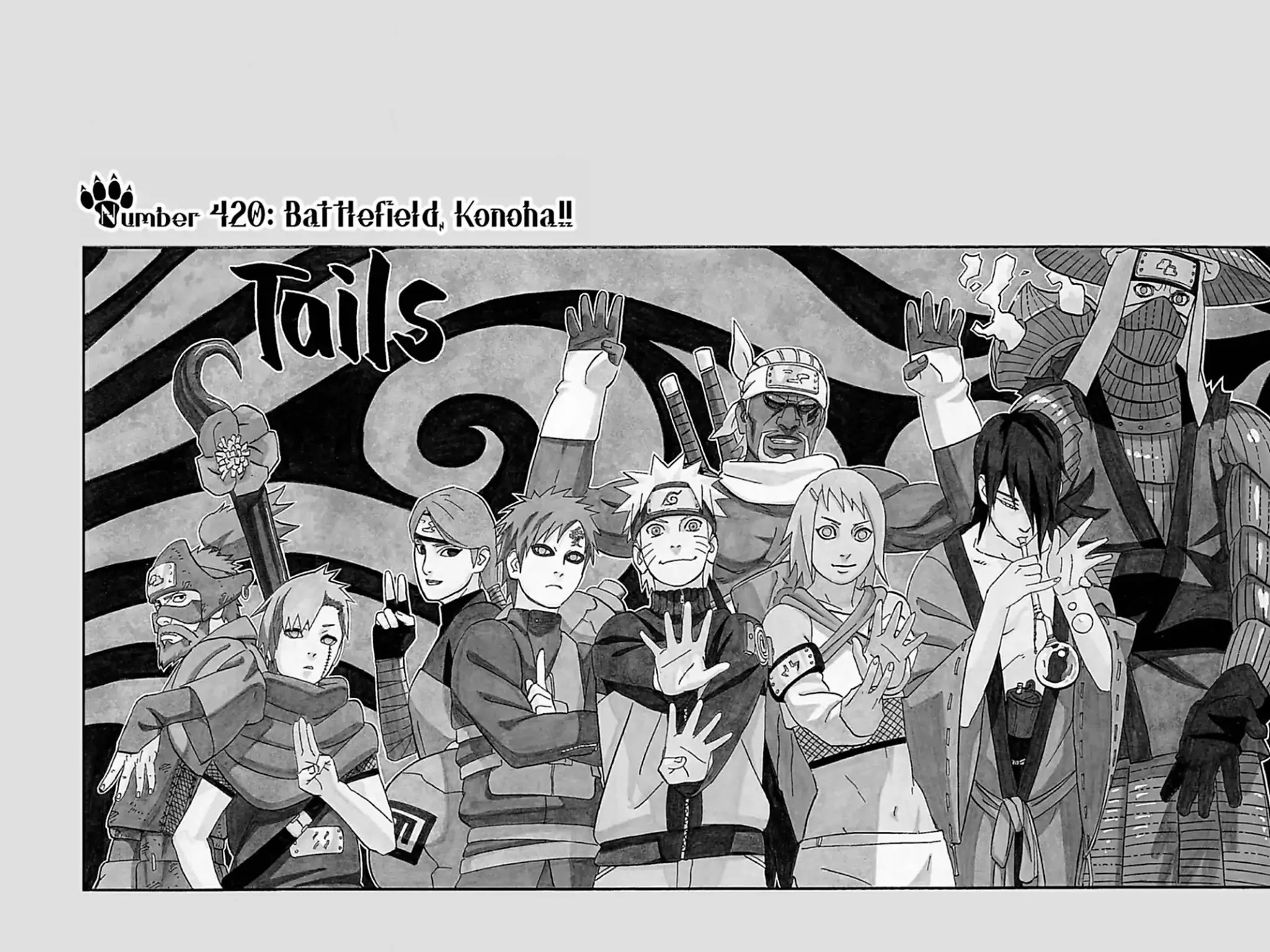 Naruto Chapter 420 page 1 - Chapter 420: Battlefield, Konoha!!