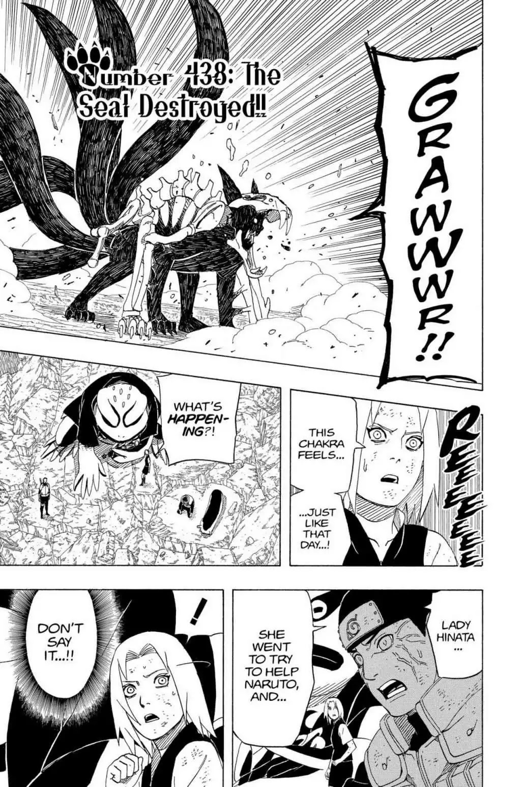 Naruto Chapter 438 page 1 - Chapter 438: The Seal Destroyed!!