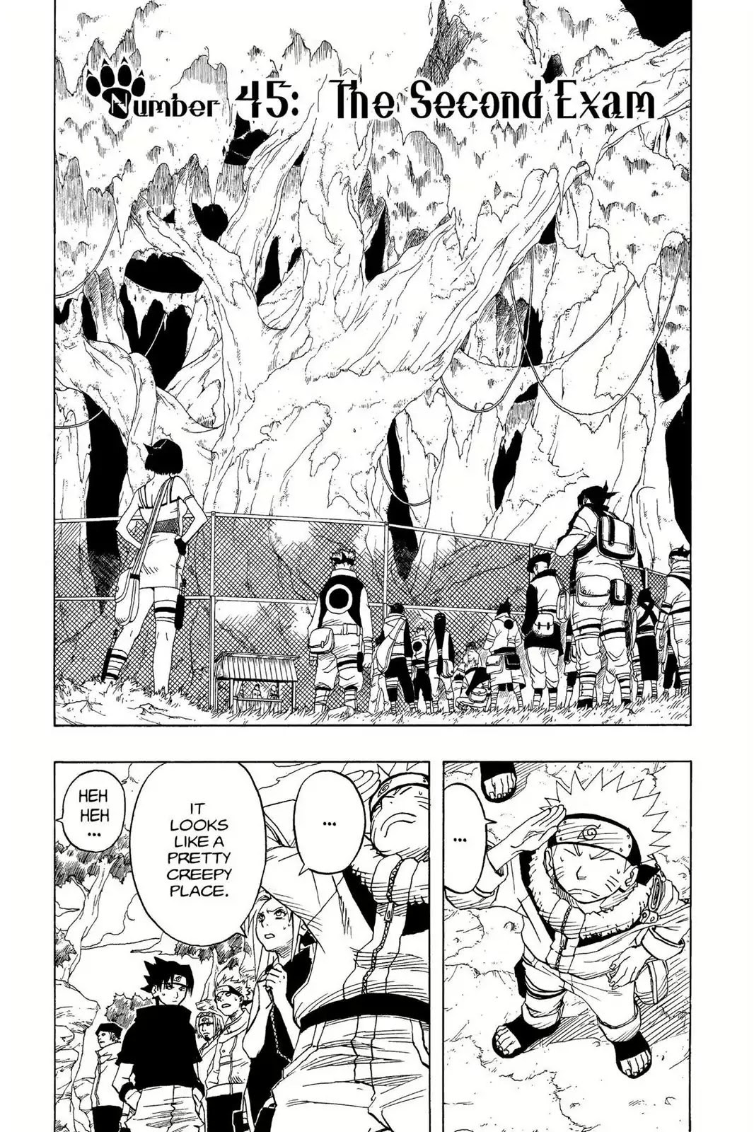 Naruto Chapter 45 page 1 - Chapter 45: The Second Exam