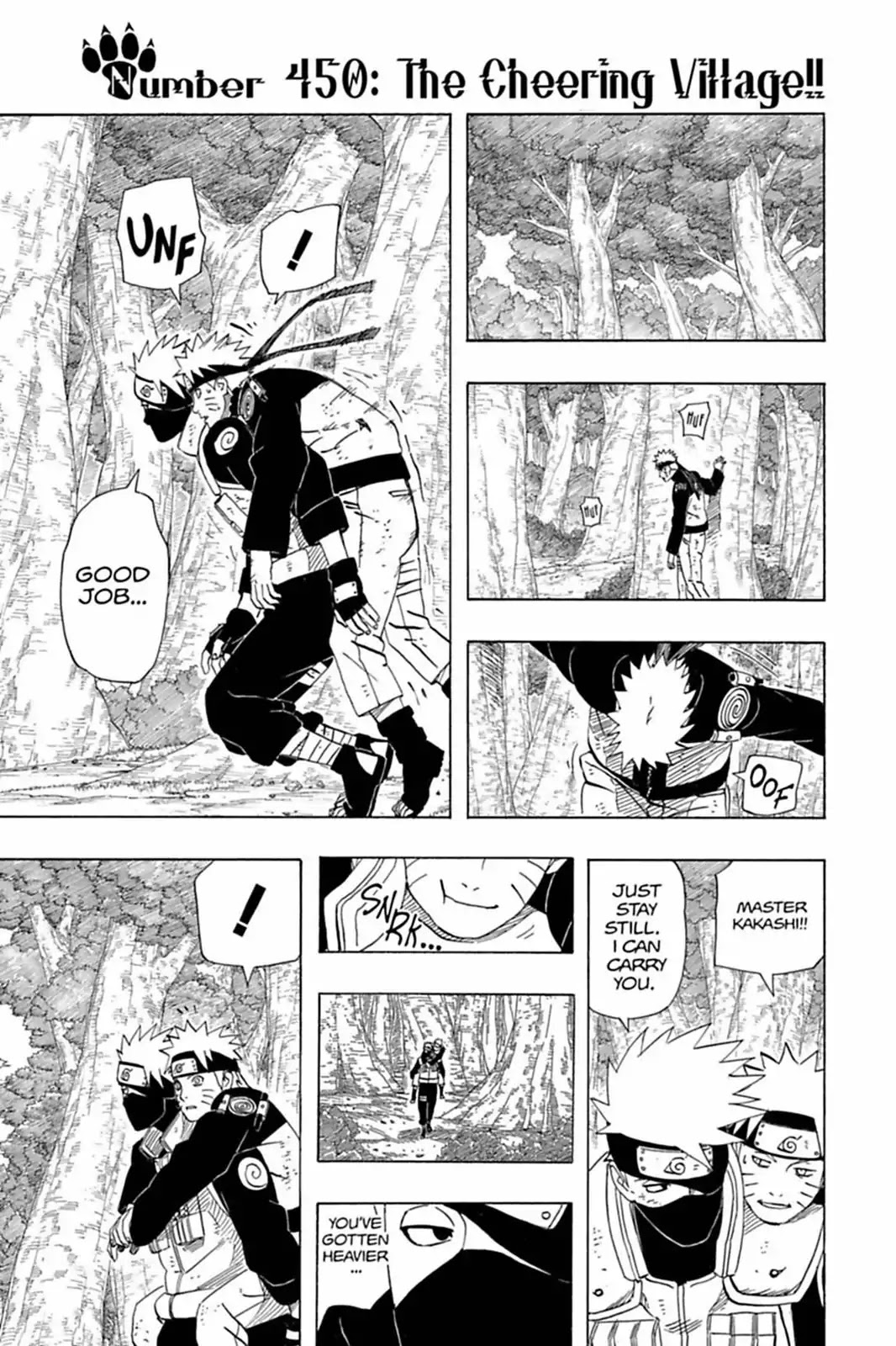 Naruto Chapter 450 page 1 - Chapter 450: The Cheering Village!!