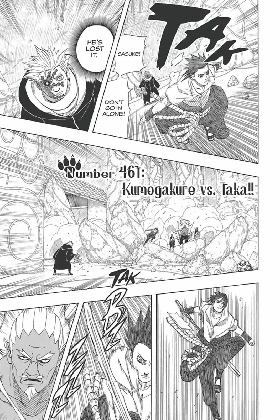Naruto Chapter 461 page 1 - Chapter 461: Kumogakure Vs. Taka!!