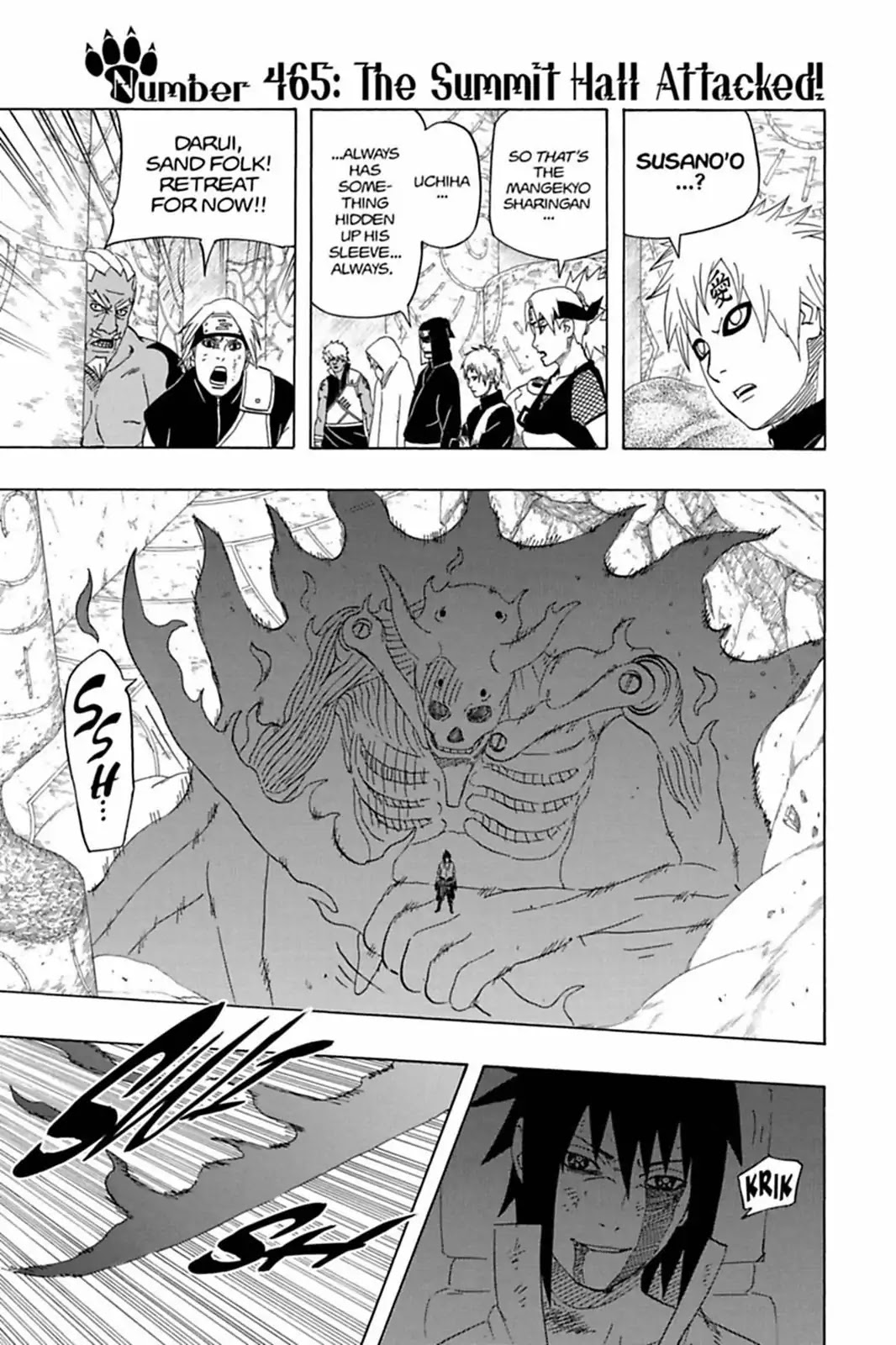 Naruto Chapter 465 page 1 - Chapter 465: The Summit Hall Attacked!