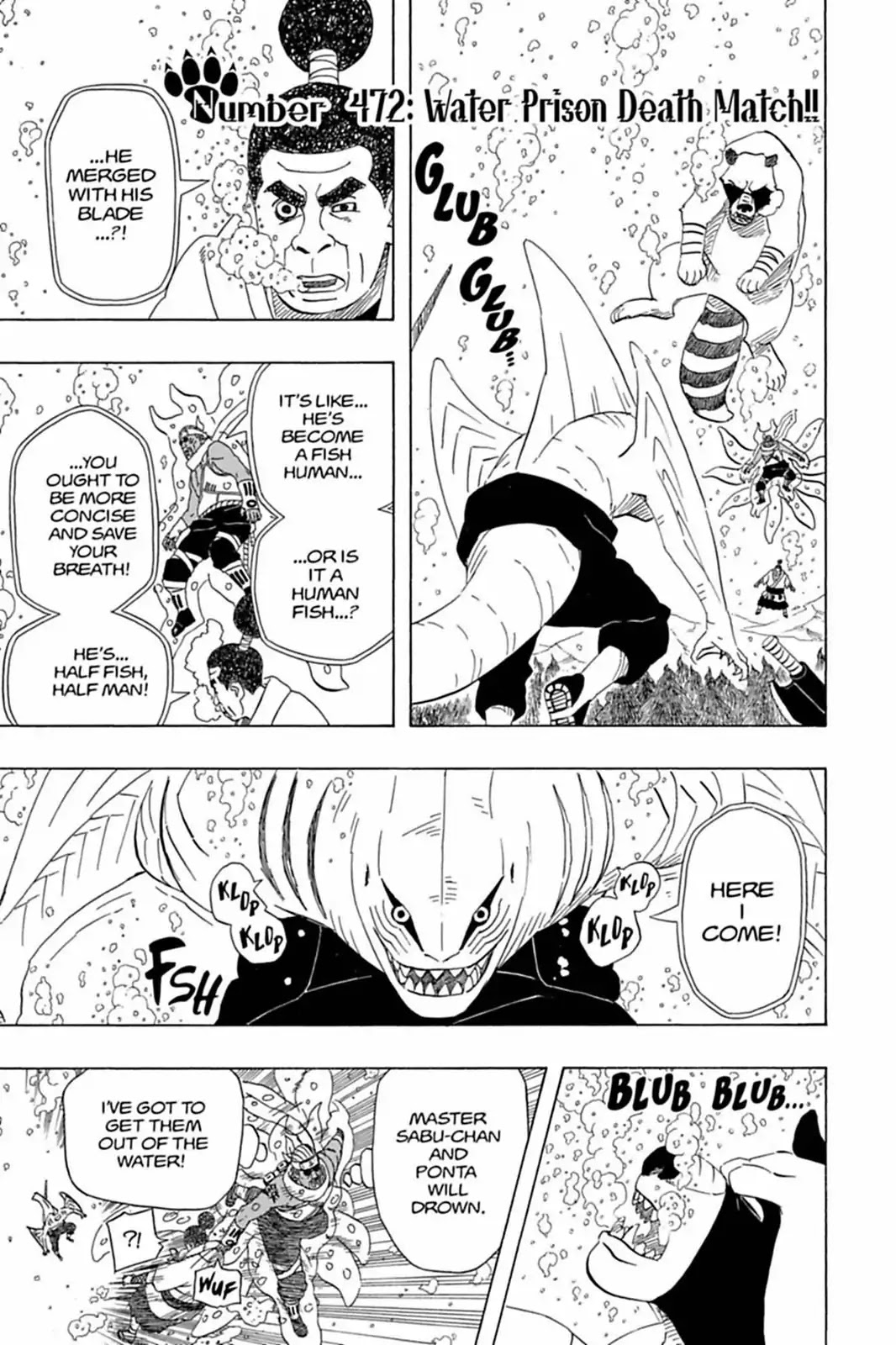 Naruto Chapter 472 page 1 - Chapter 472: Water Prison Death Match!!