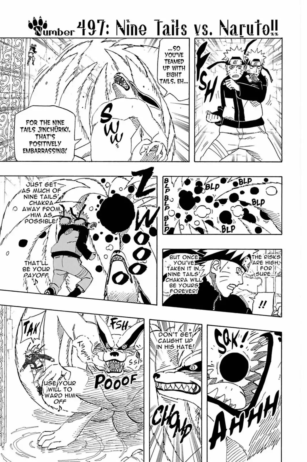 Naruto Chapter 497 page 1 - Chapter 497: Nine Tails Vs. Naruto!!