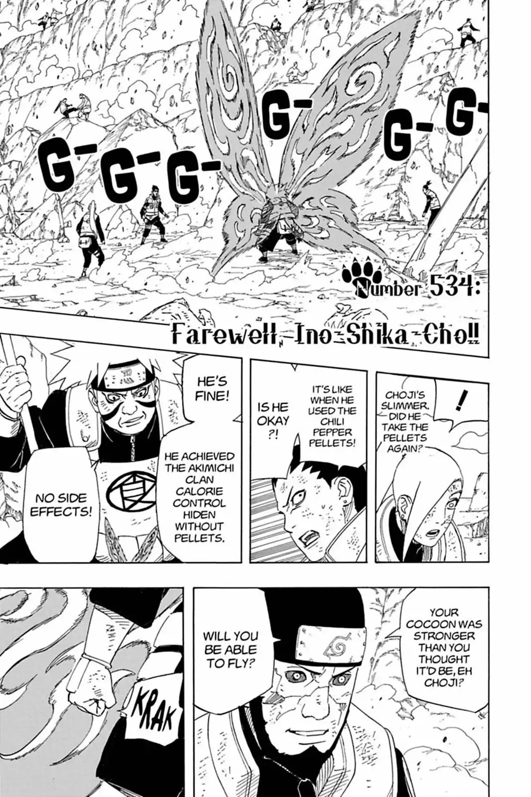 Naruto Chapter 534 page 1 - Chapter 534: Farewell, Ino-Shika-Cho!!