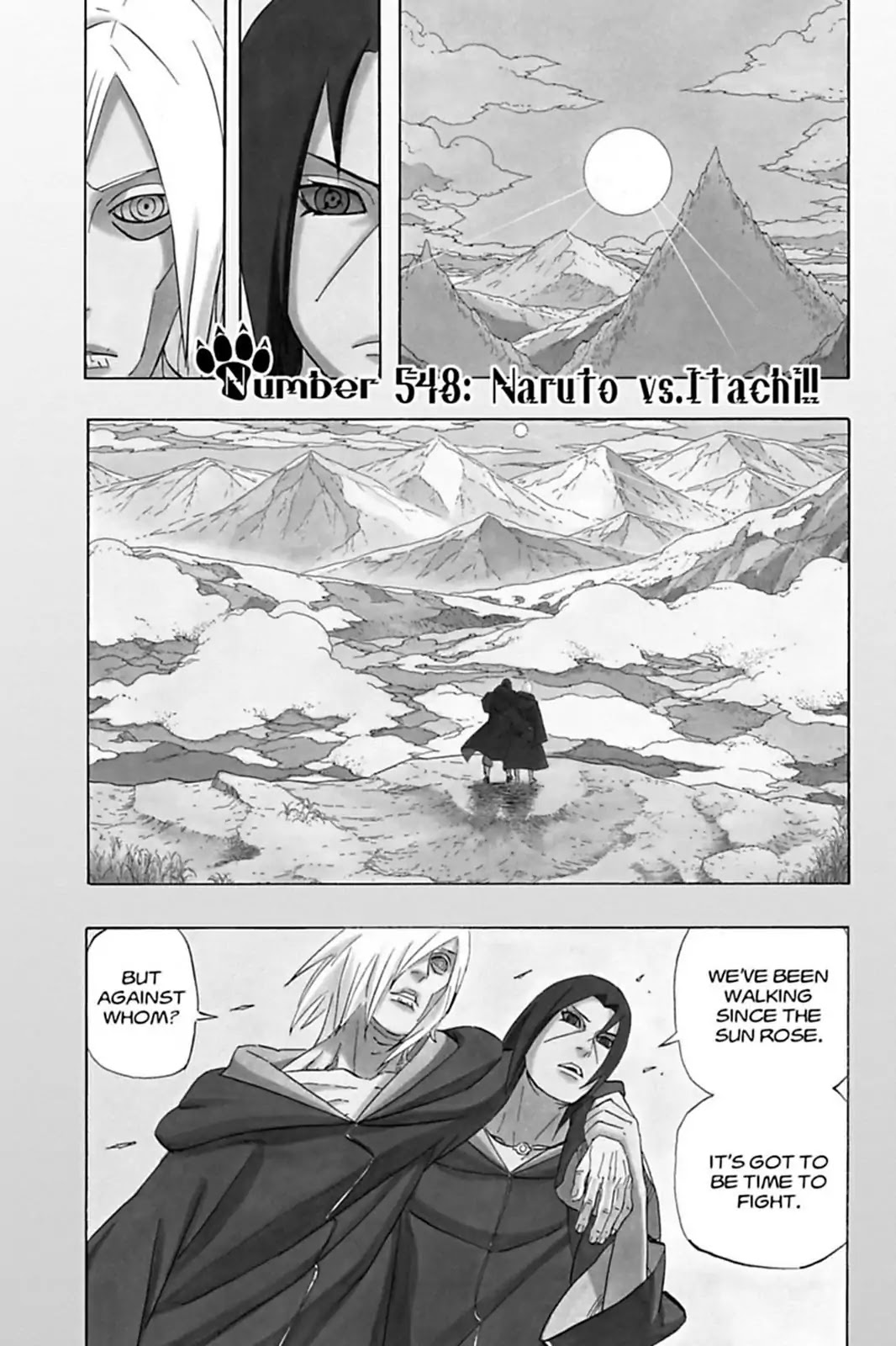 Naruto Chapter 548 page 1 - Chapter 548: Naruto Vs. Itachi!!