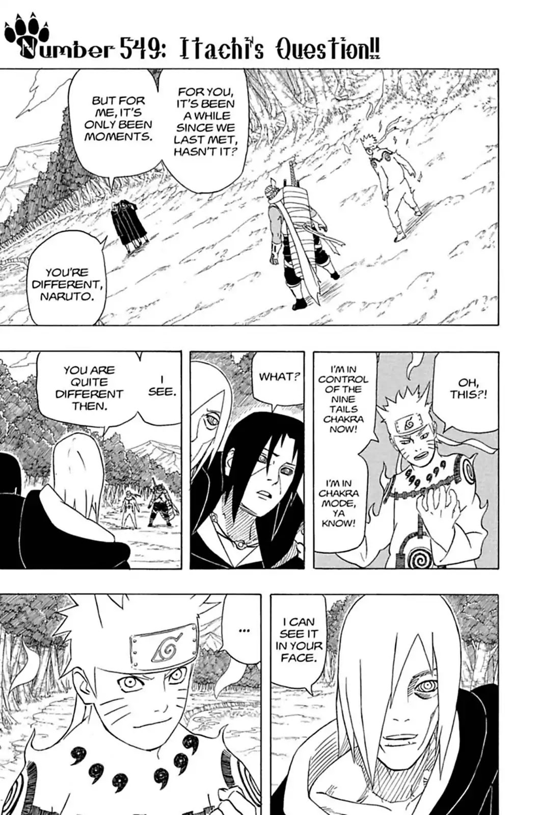 Naruto Chapter 549 page 1 - Chapter 549: Itachi's Question!!