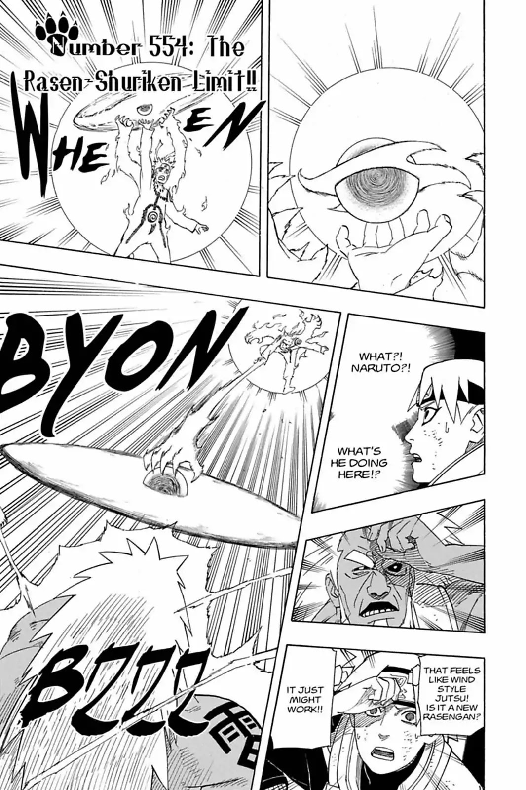 Naruto Chapter 554 page 1 - Chapter 554: The Rasen-Shuriken Limit!!