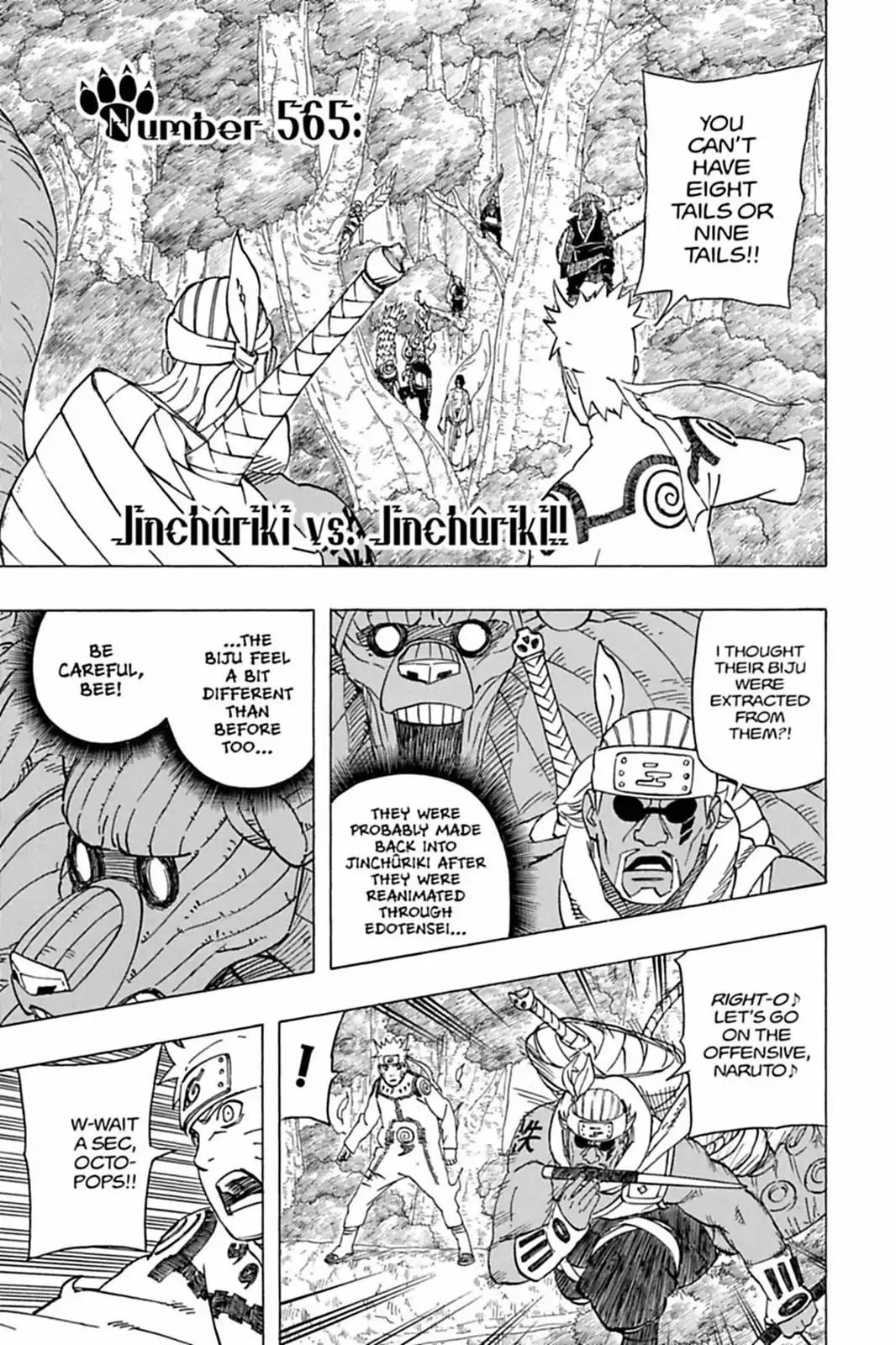 Naruto Chapter 565 page 1 - Chapter 565: Jinchuriki Vs. Jinchuriki!!