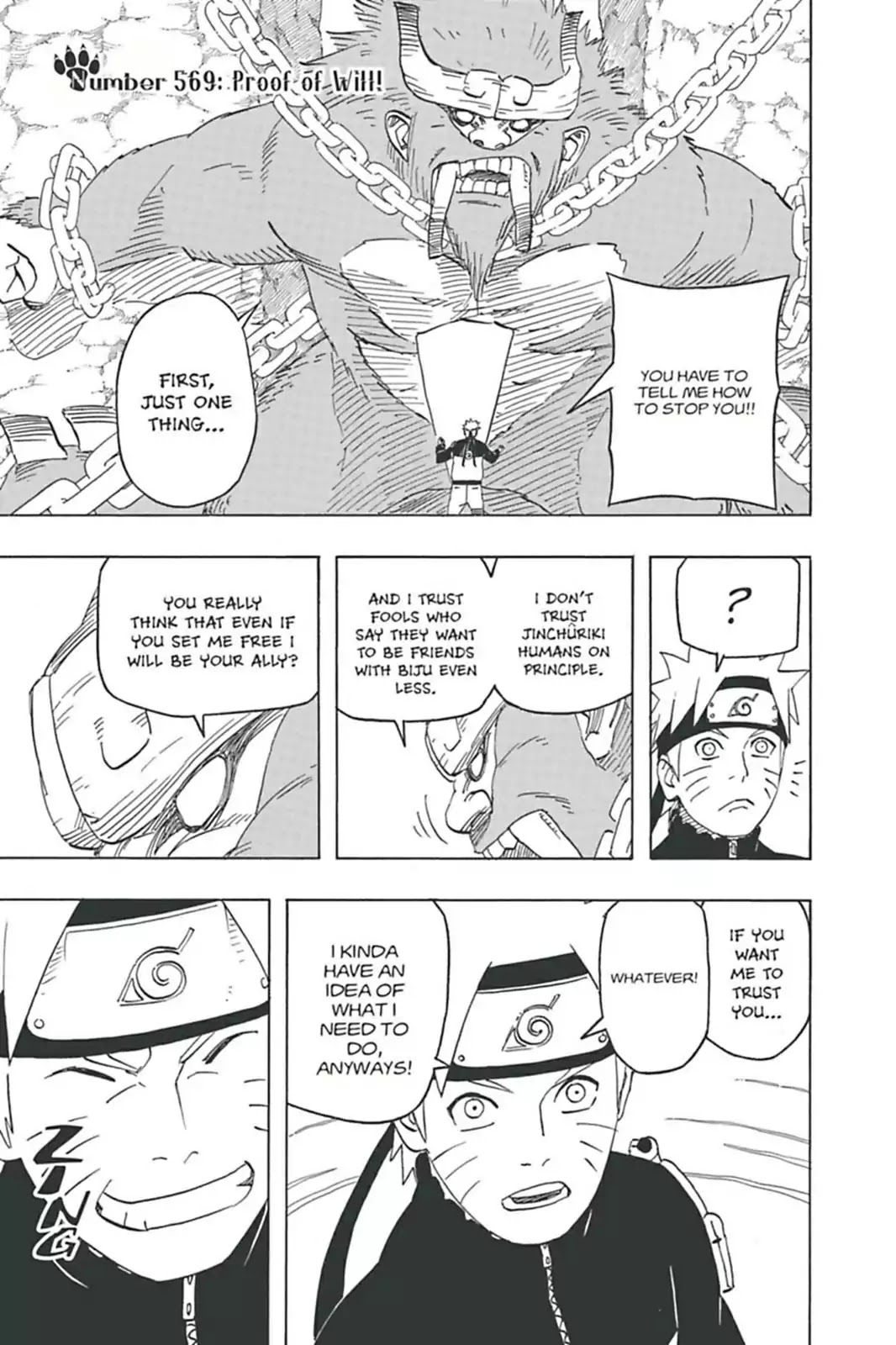Naruto Chapter 569 page 1 - Chapter 569: Proof Of Will!