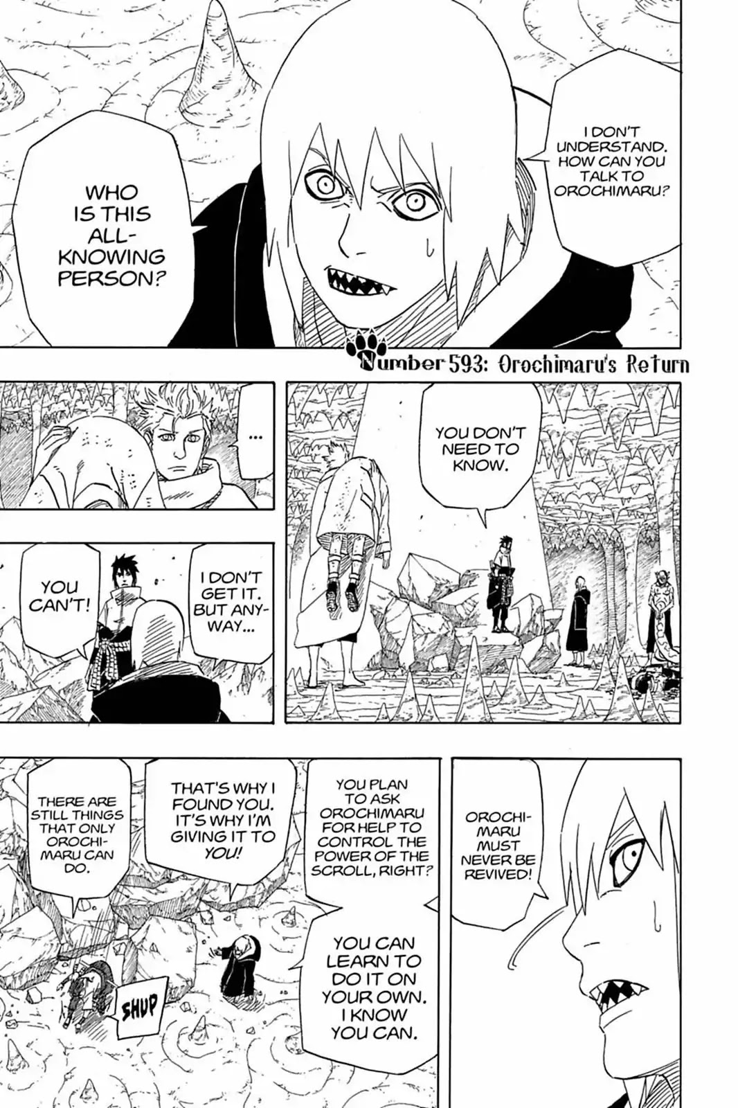Naruto Chapter 593 page 1 - Chapter 593: Orochimaru's Return