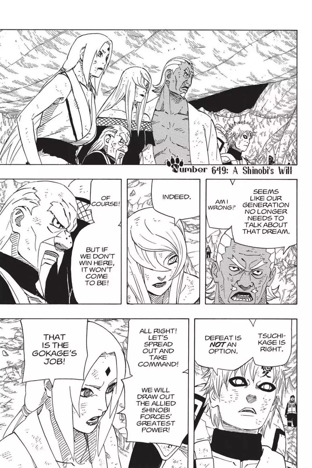 Naruto Chapter 649 page 1 - Chapter 649: A Shinobi's Will