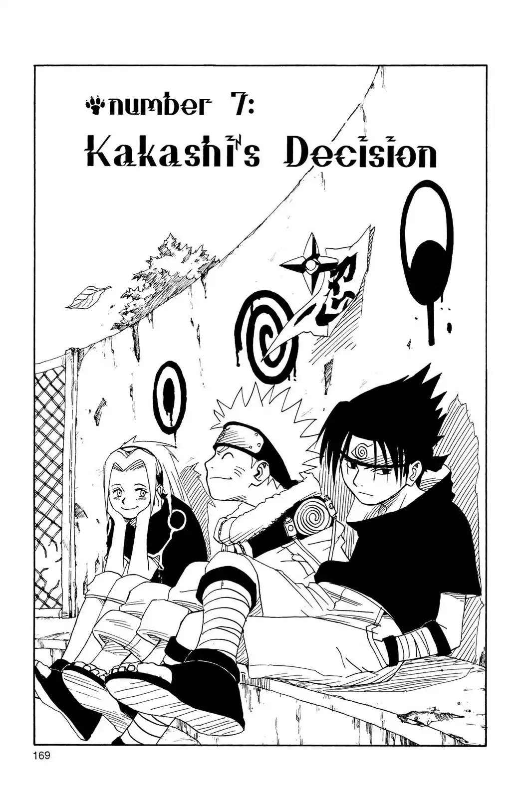 Naruto Chapter 7 page 1 - Chapter 7: Kakashi's Decision