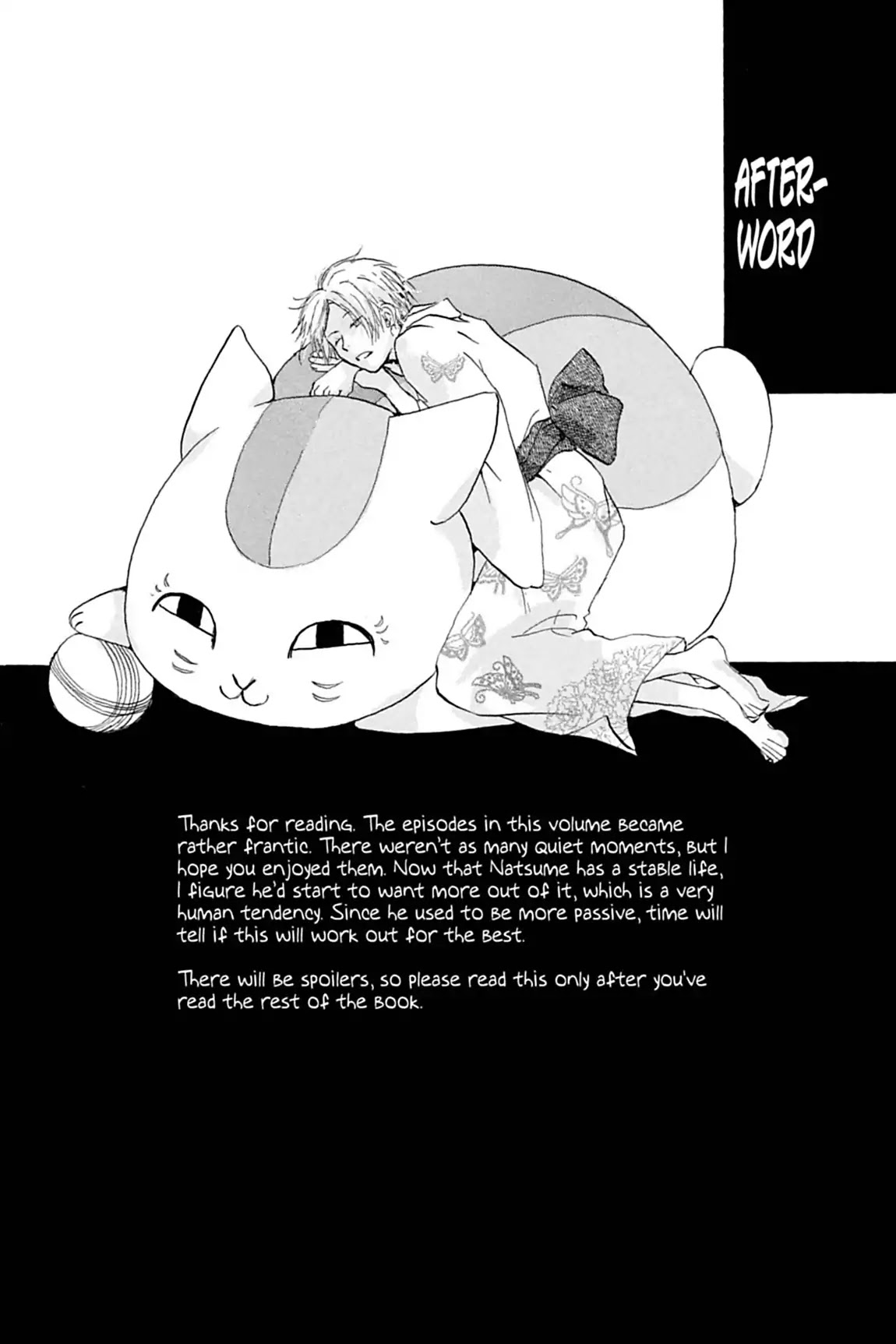 Natsume Yuujinchou Chapter 19.6 page 1 - Vol.5 Afterword