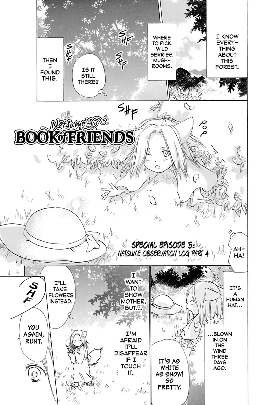 Natsume Yuujinchou Chapter 22.5 page 1 - Vol.6 Special Episode 5: Natsume Observation Log, Part 4