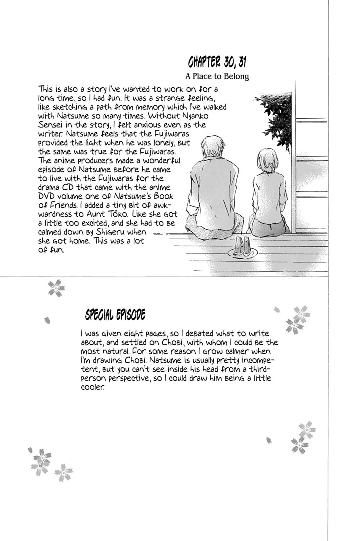 Natsume Yuujinchou Chapter 31.6 page 3 - Vol.8 Afterword