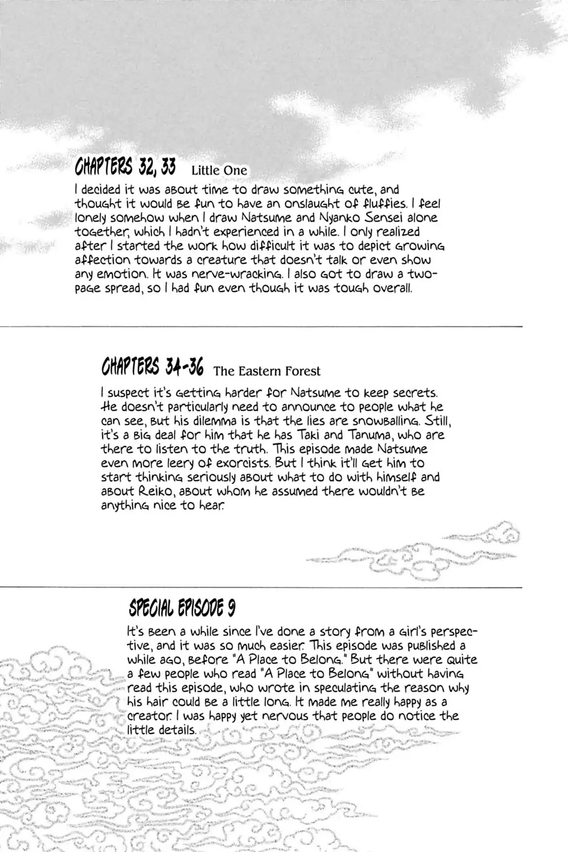 Natsume Yuujinchou Chapter 36.6 page 3 - Vol.9 Afterword
