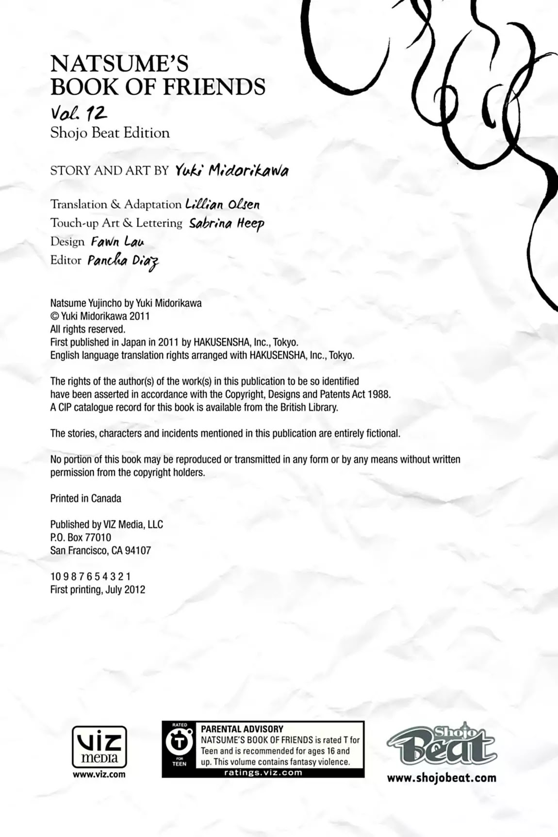 Natsume Yuujinchou Chapter 51.6 page 3 - Vol.12 End Notes