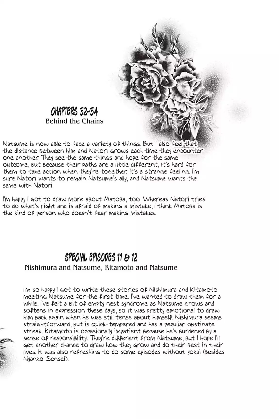 Natsume Yuujinchou Chapter 54.7 page 2 - Vol.13 Afterword