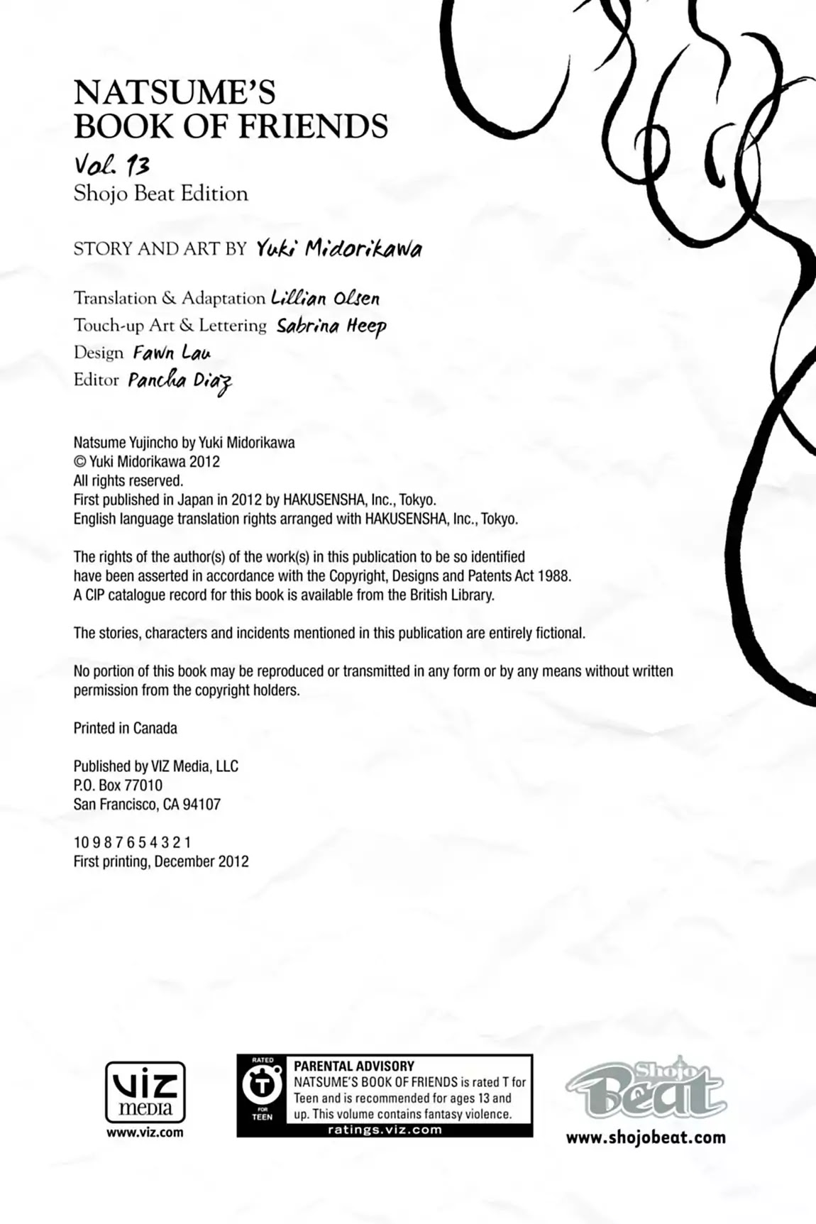 Natsume Yuujinchou Chapter 54.8 page 3 - Vol.13 End Notes