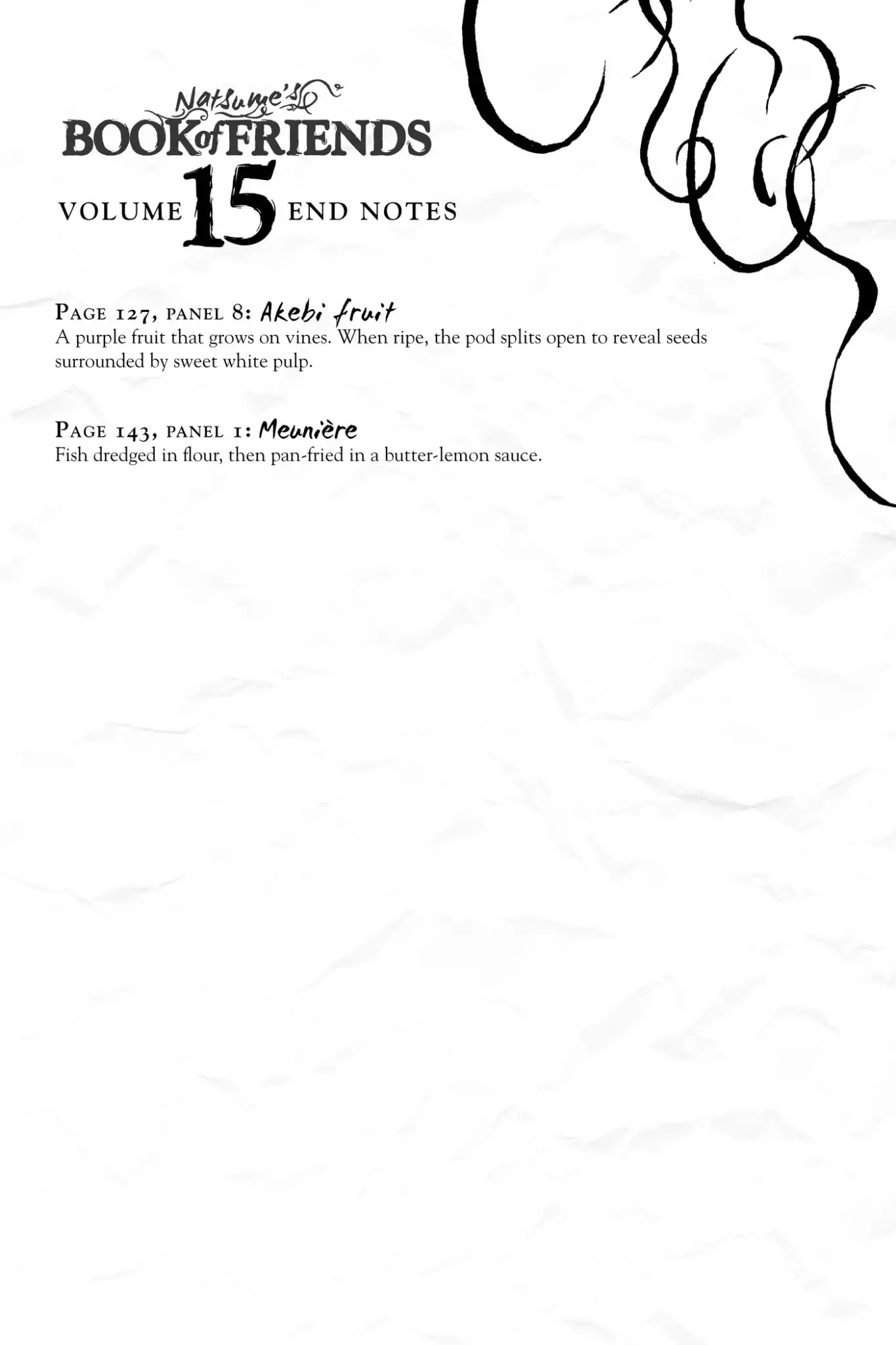 Natsume Yuujinchou Chapter 63.7 page 1 - Vol.15 End Notes