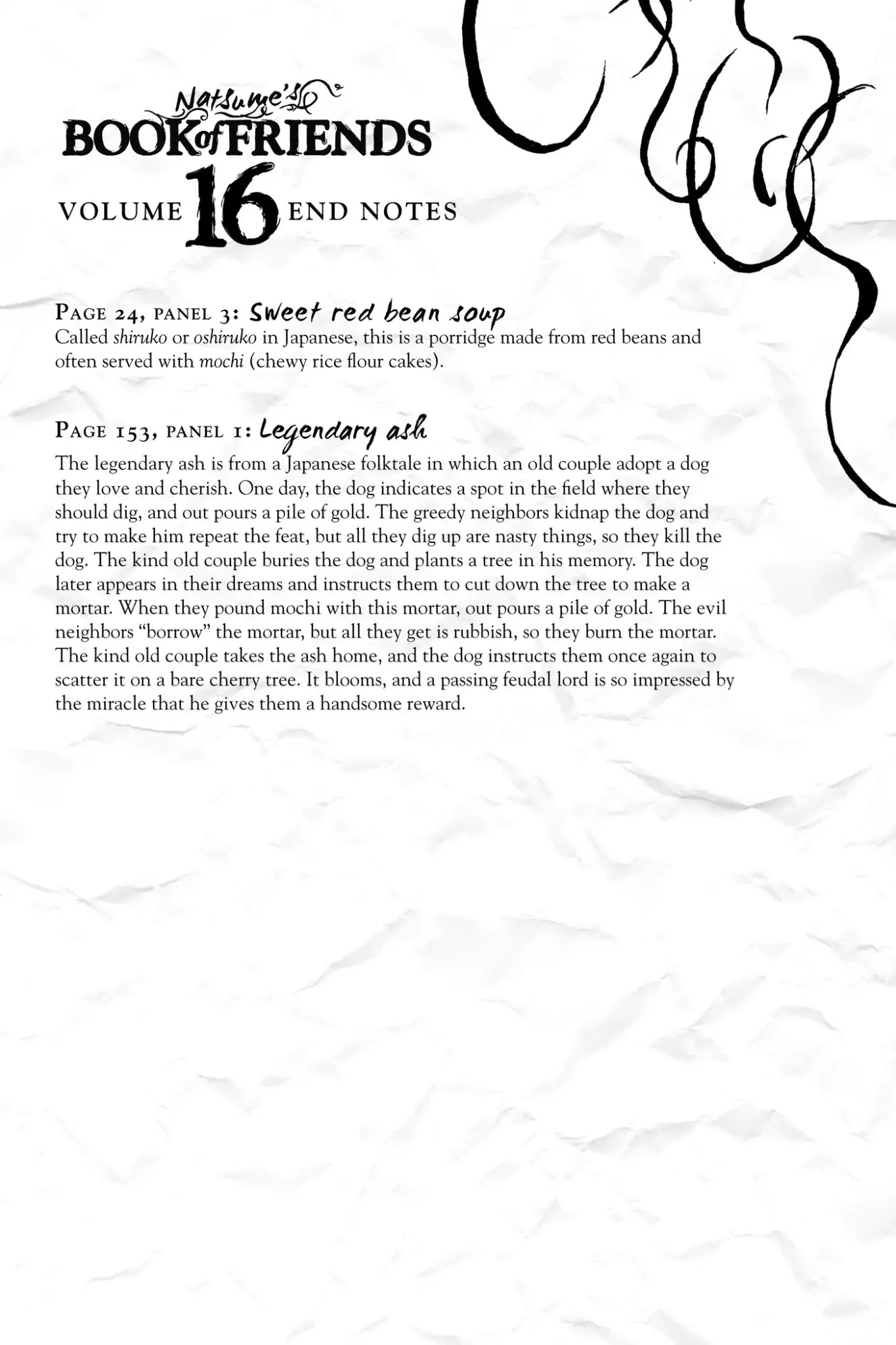 Natsume Yuujinchou Chapter 67.7 page 1 - Vol.16 End Notes