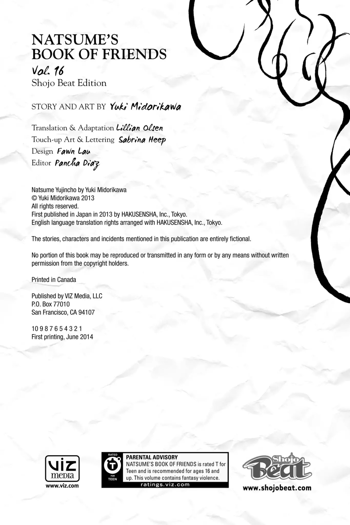 Natsume Yuujinchou Chapter 67.7 page 3 - Vol.16 End Notes