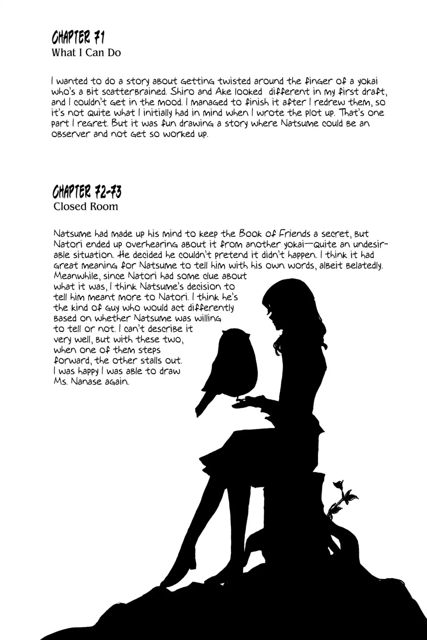Natsume Yuujinchou Chapter 73.6 page 2 - Vol.18 Afterword
